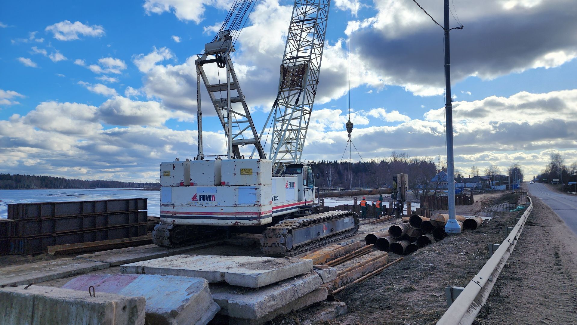 ремонт моста, дороги подмосковья, волоколамск,