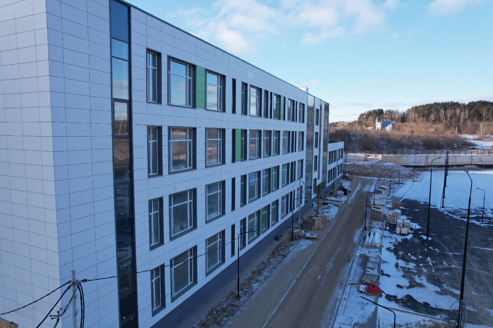 видео с коптера, микрорайон восточный, одинцовский городской округ, строительство школы,