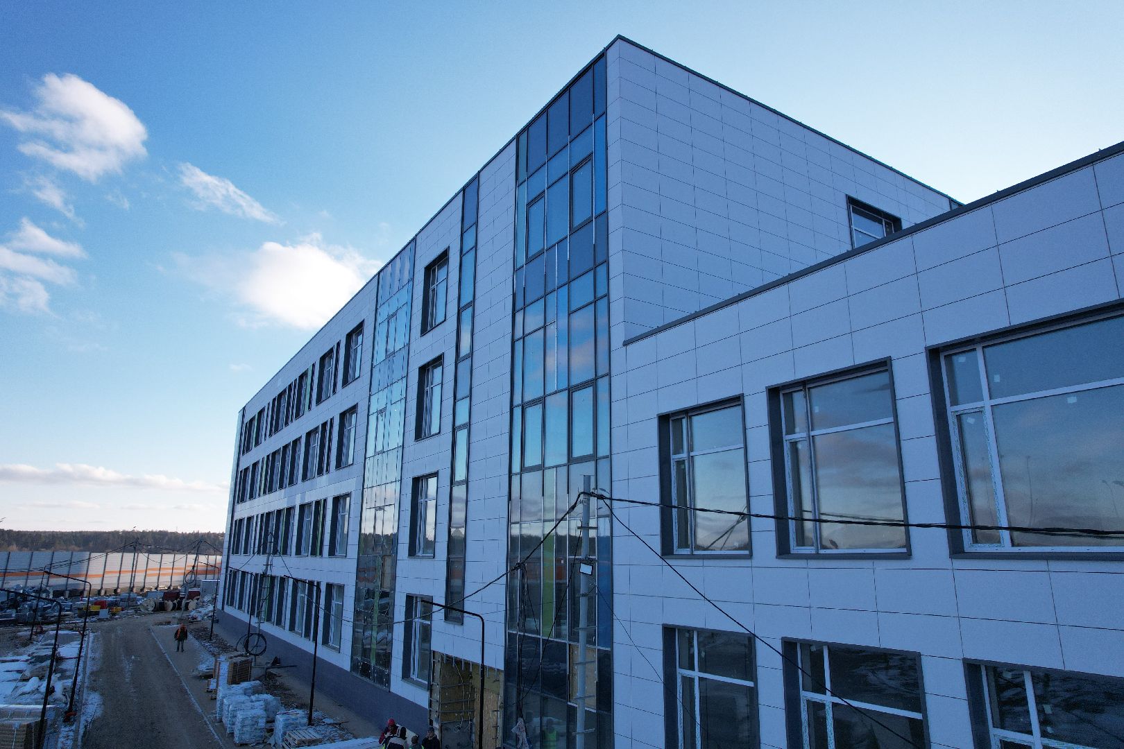 видео с коптера, микрорайон восточный, одинцовский городской округ, строительство школы,