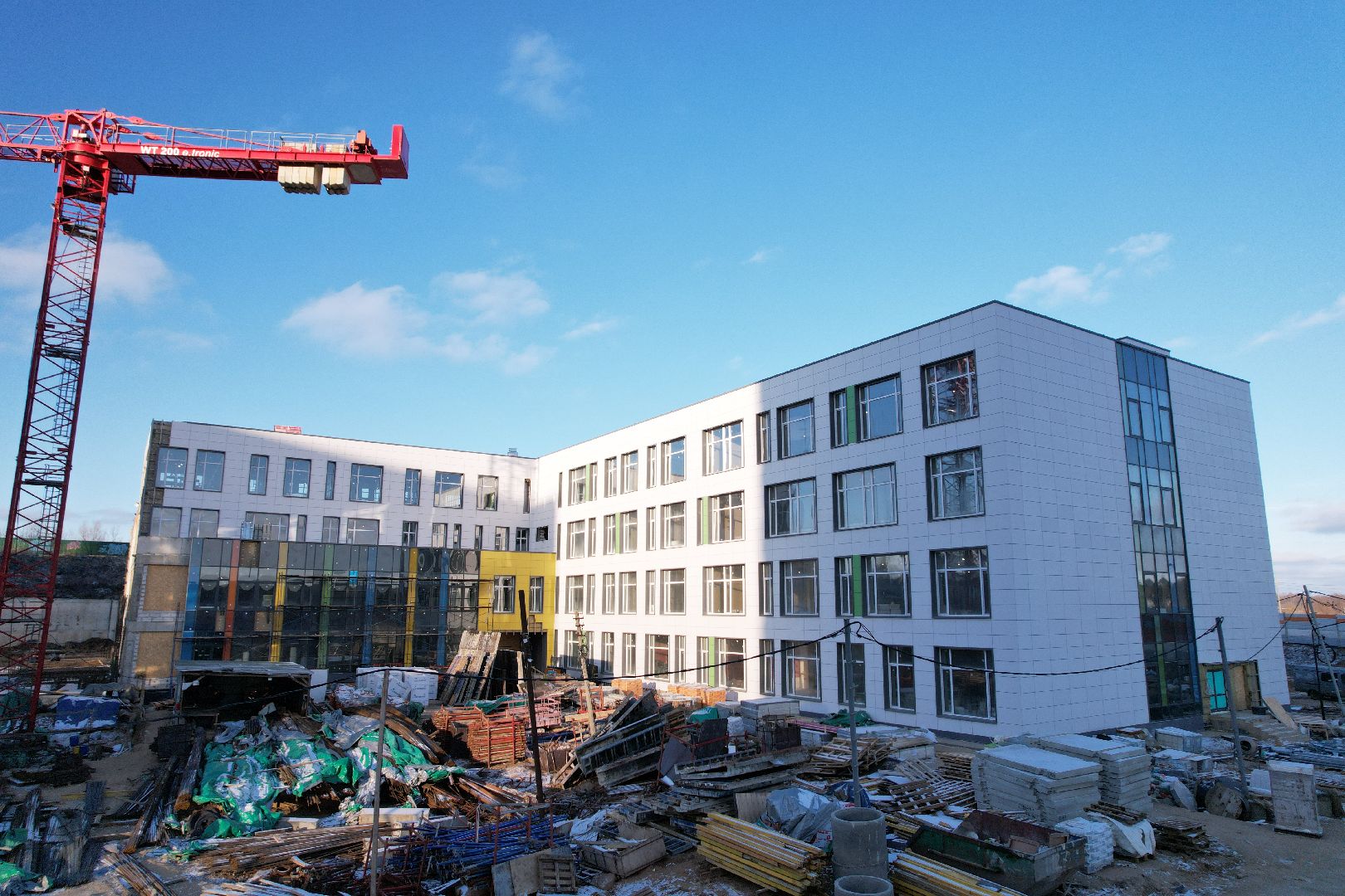 видео с коптера, микрорайон восточный, одинцовский городской округ, строительство школы,