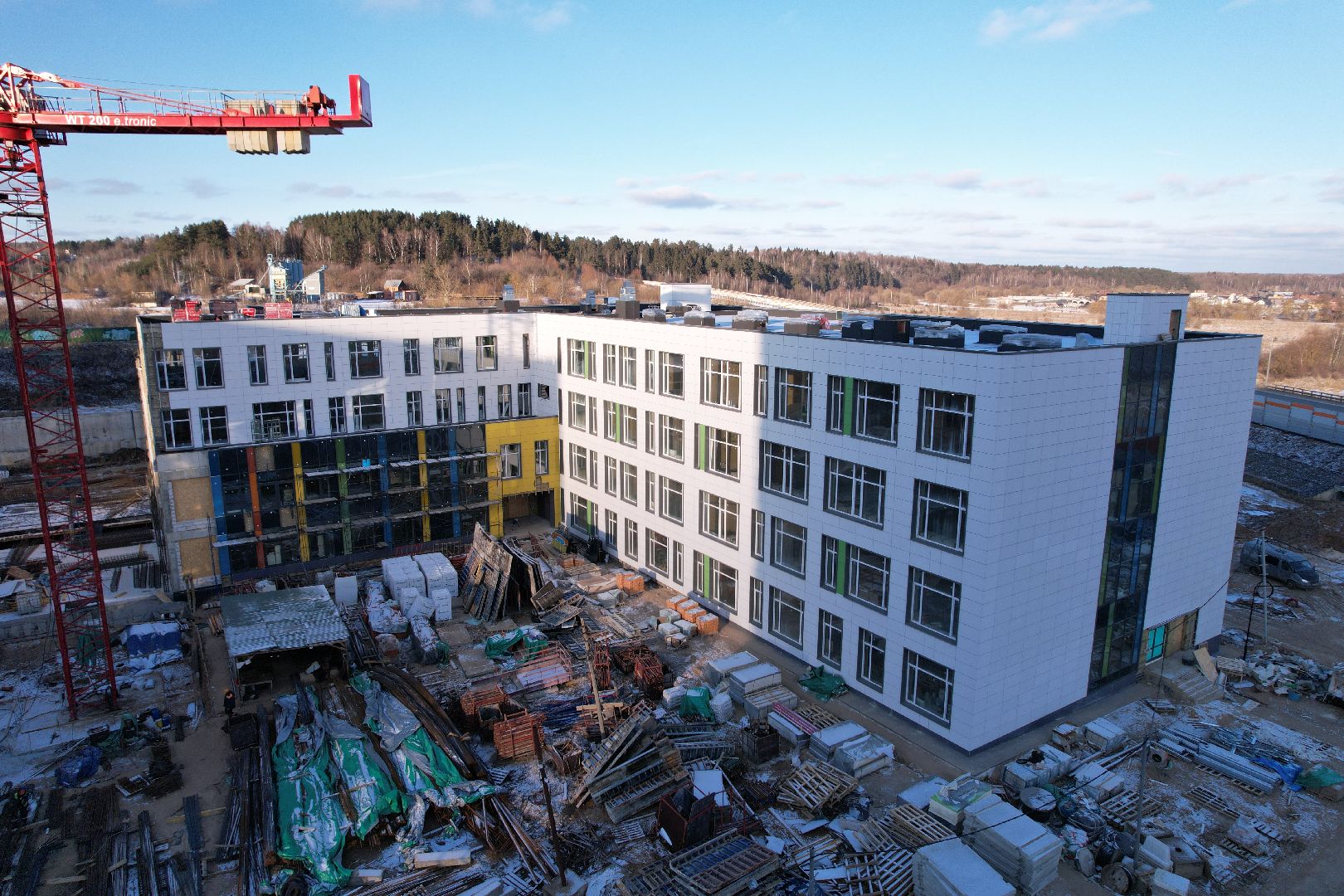 видео с коптера, микрорайон восточный, одинцовский городской округ, строительство школы,