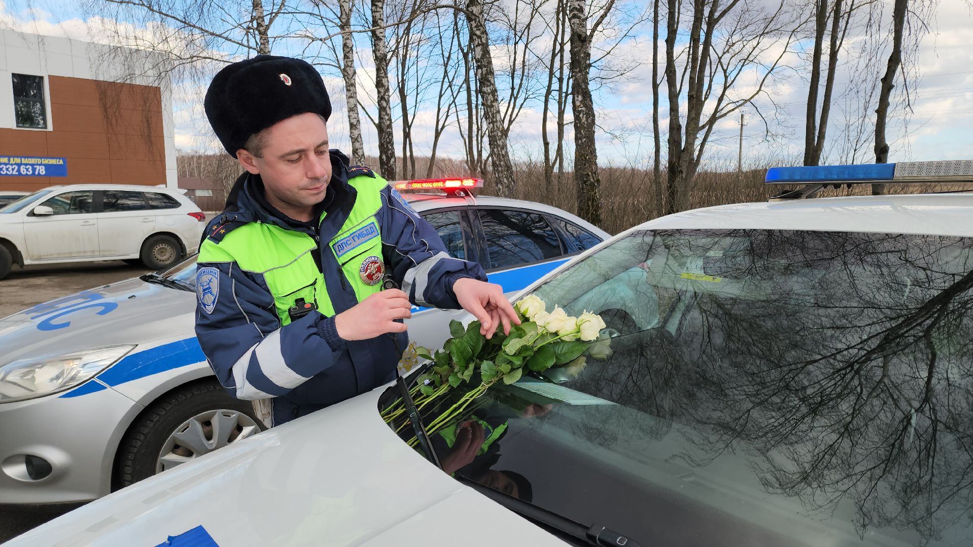 кашира, 8 марта, госавтоинспекция, транспорт, праздник, акция, цветы,