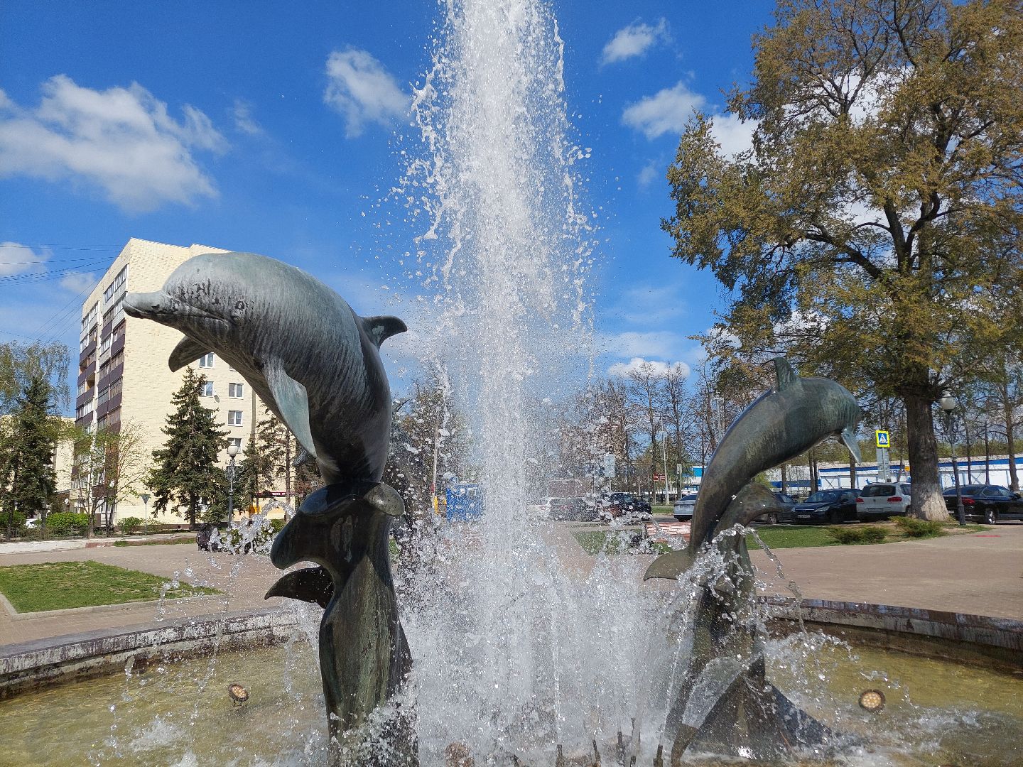 благоустройство, фонтан, Пущино