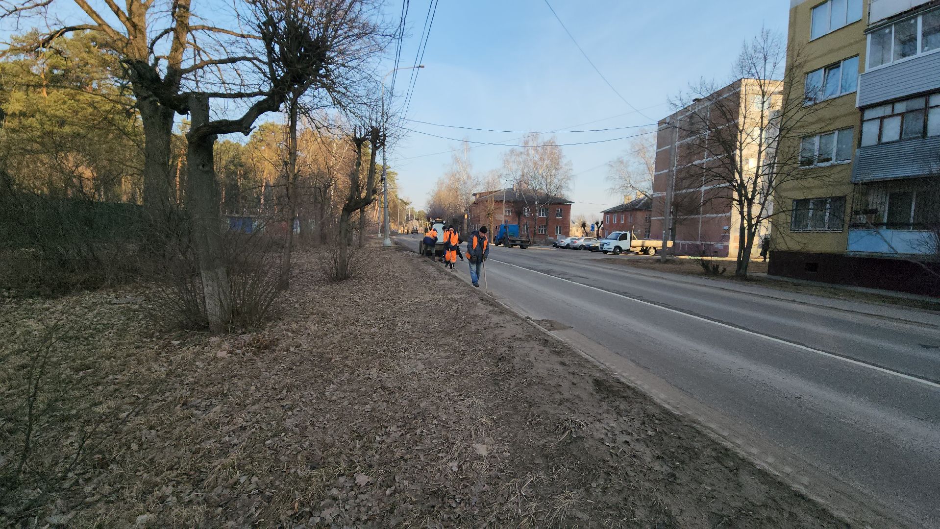 серпухов, уборка улицы Захаркина, комбинат благоустройства, вертикалки,