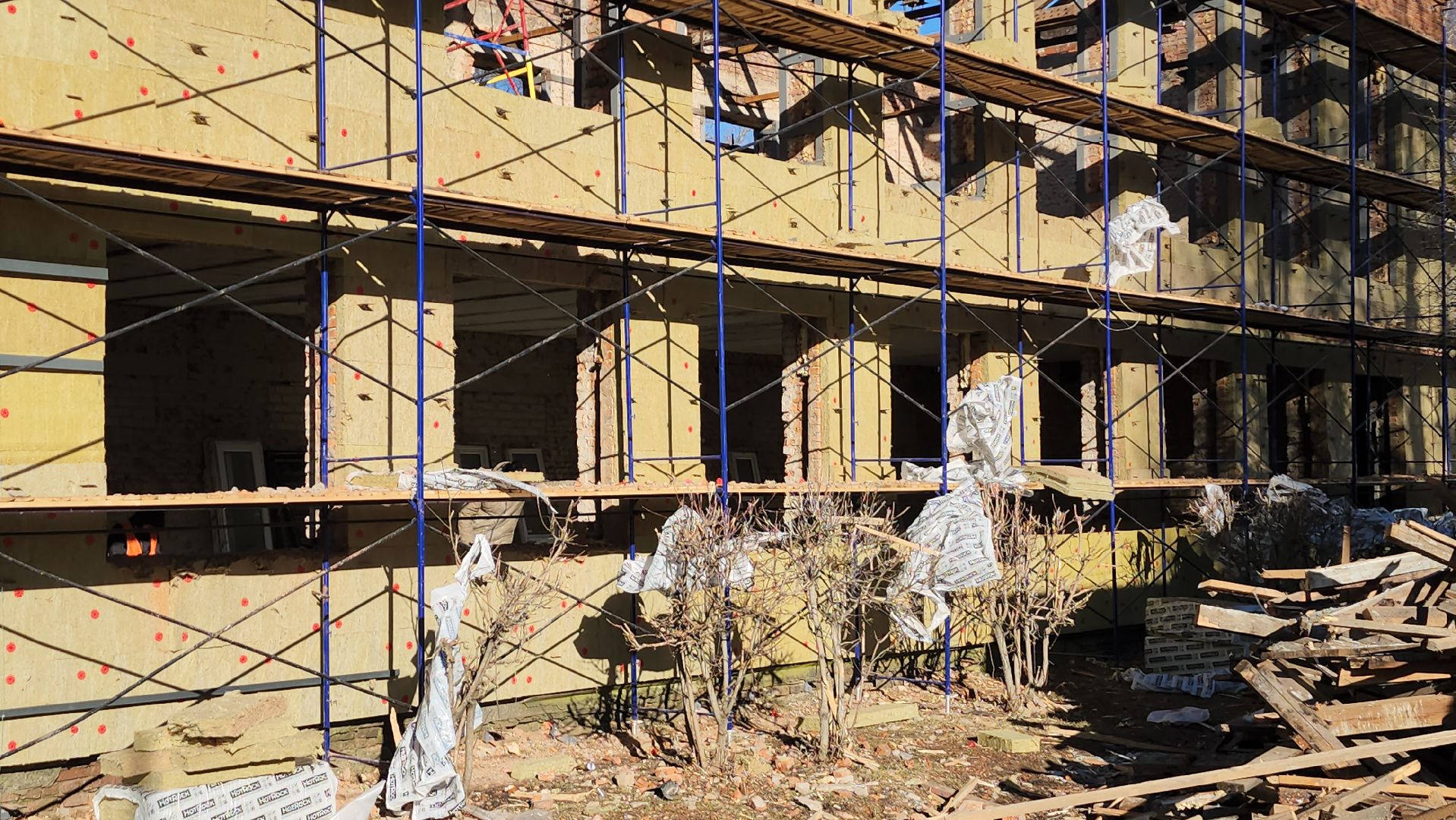 серпухов, капитальный ремонт школ, школа 6, утепление фасада школы,