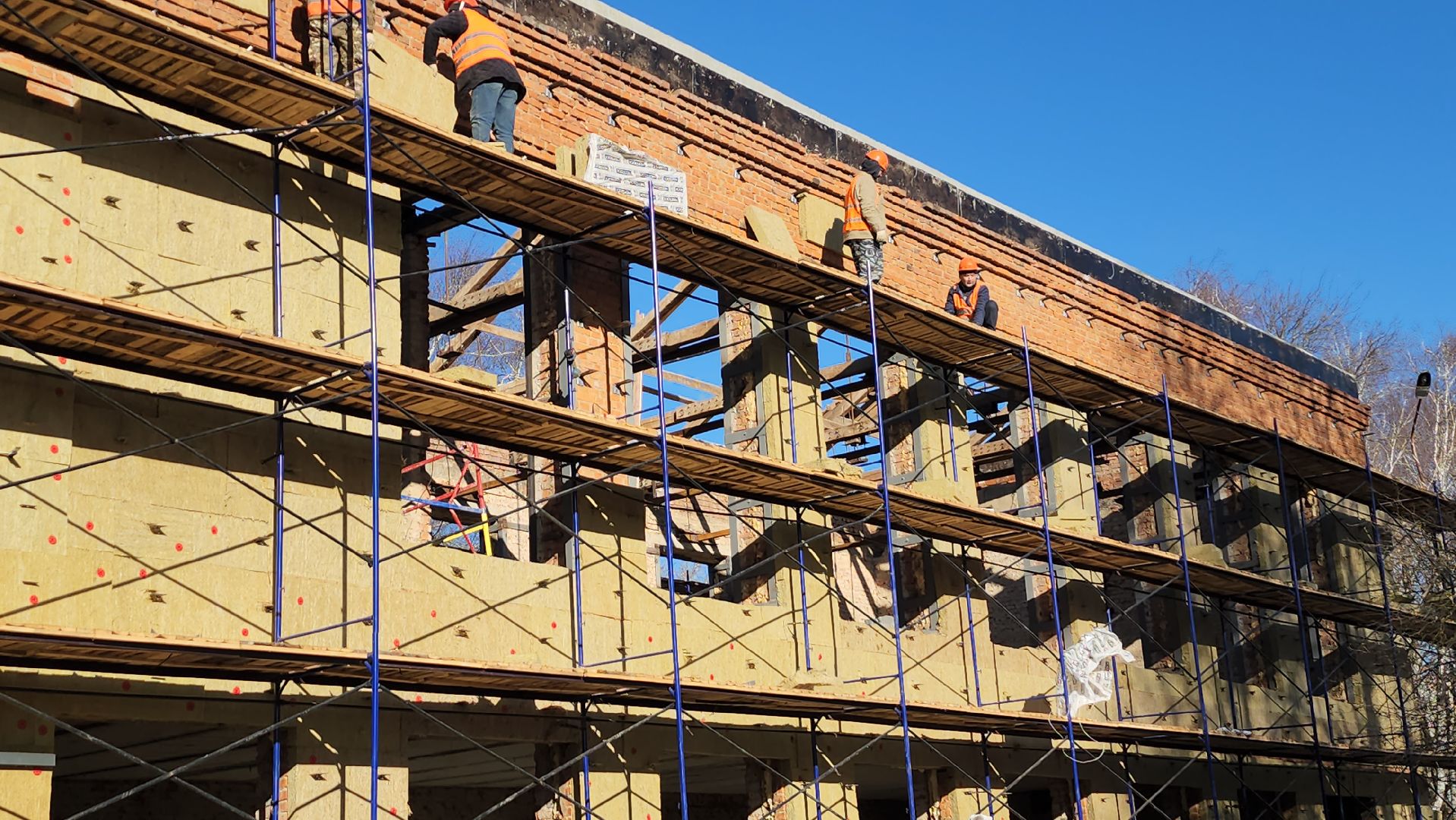 серпухов, капитальный ремонт школ, школа 6, утепление фасада школы,