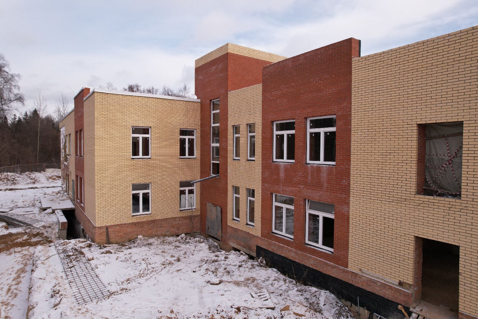 видео с коптера, жк малая истра, строительство детского сада,