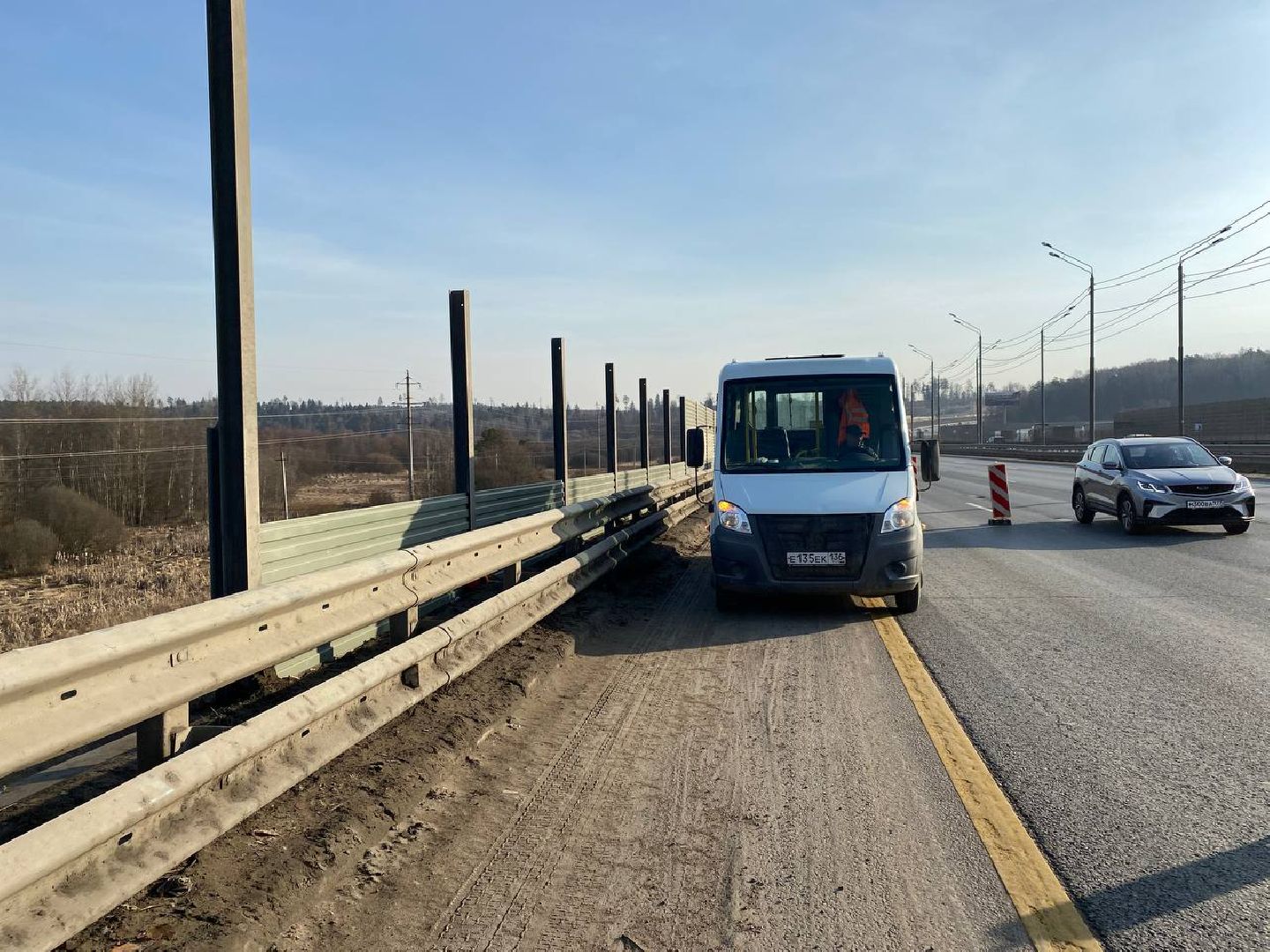 шумозащитный экран, замена шумозащитных экранов, замена шумозащитных экранов на новорижском шоссе, новорижское шоссе, павловская слобода,