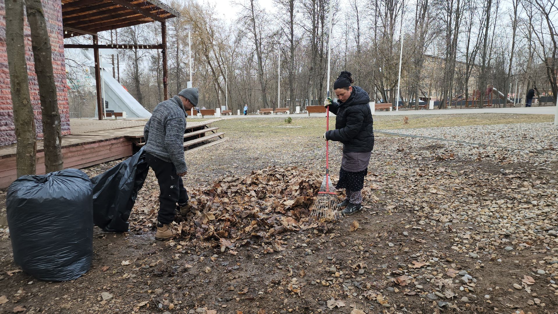 Уборка листьев, Истра, Благоустройство, Парк,