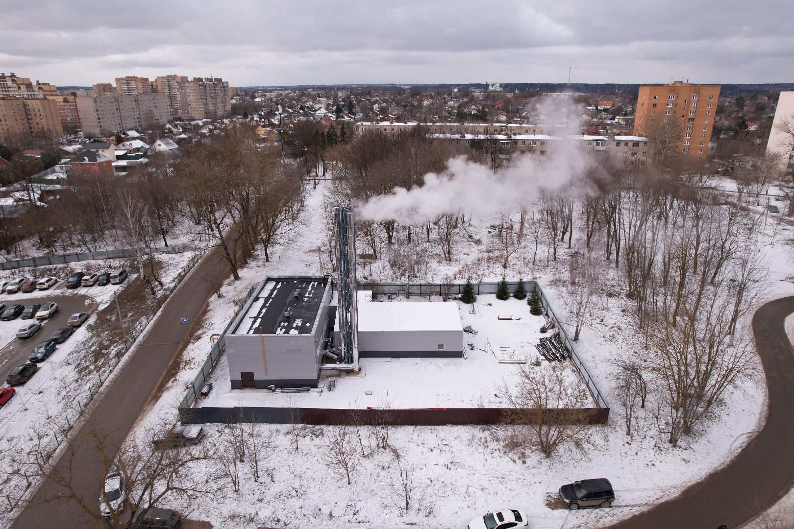 видео с коптера, котельная в истре,