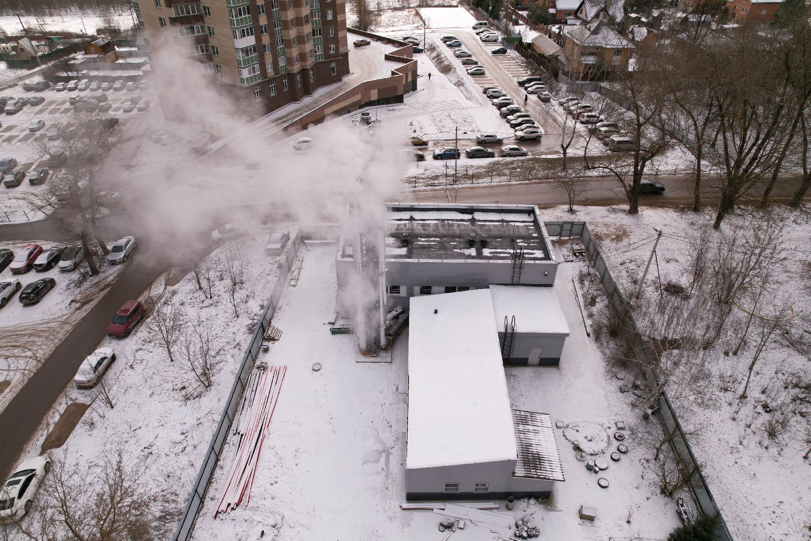 видео с коптера, котельная в истре,