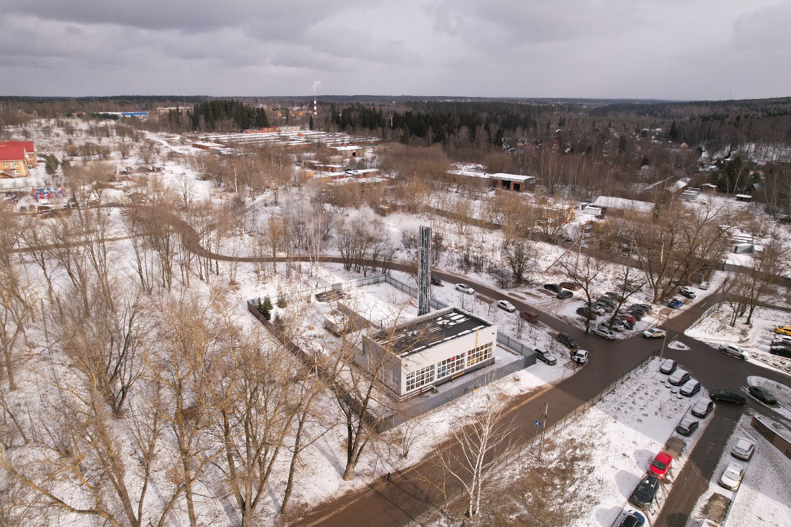видео с коптера, котельная в истре,