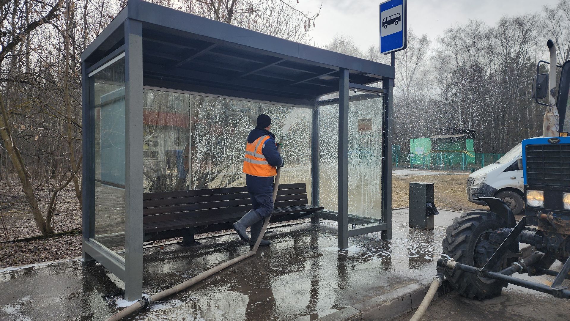 ивантеевка, пушкинский, остановочные павильоны, коммунальная служба, уборка города, вертикалки,