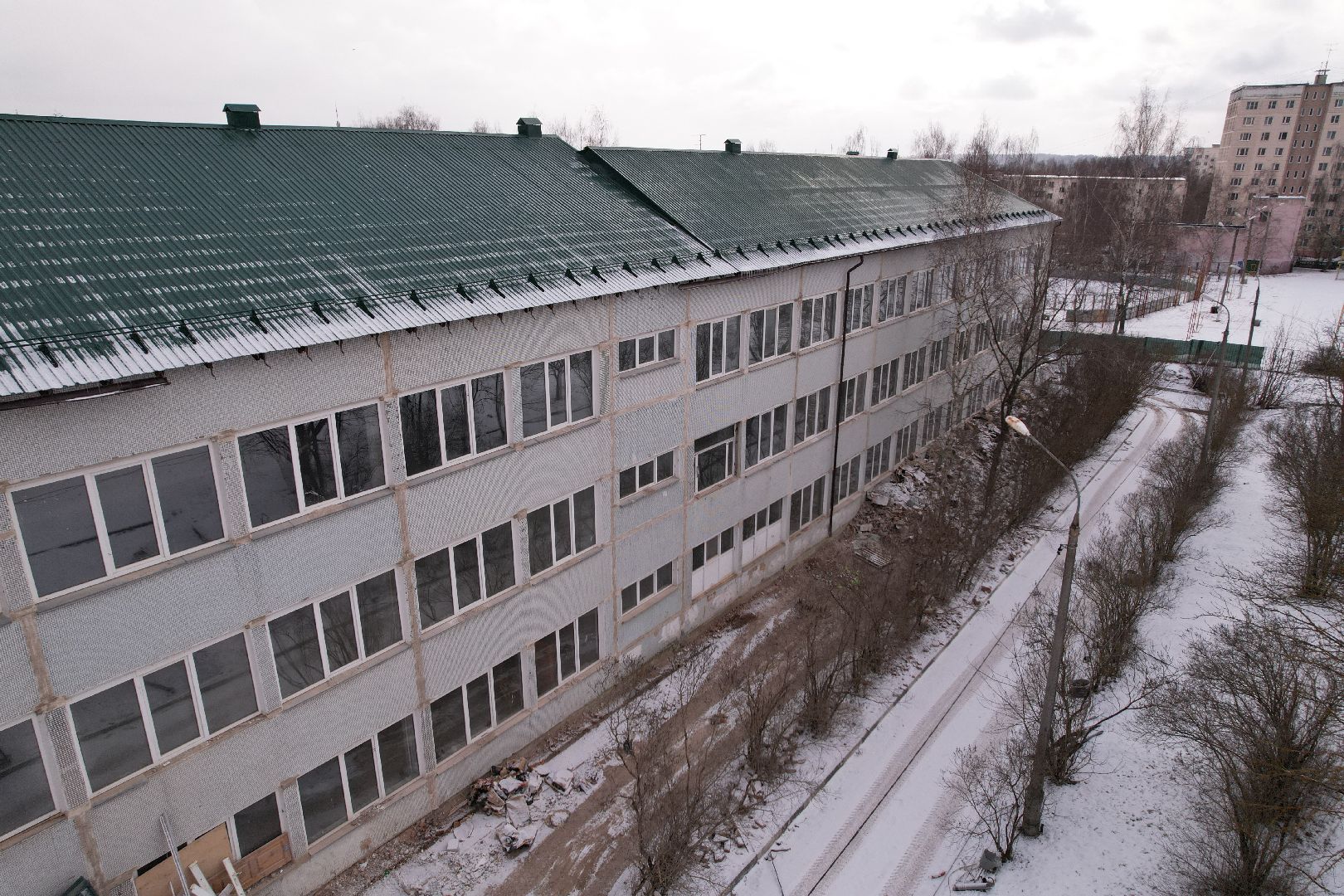 видео с коптера, истра, капремонт лицея,