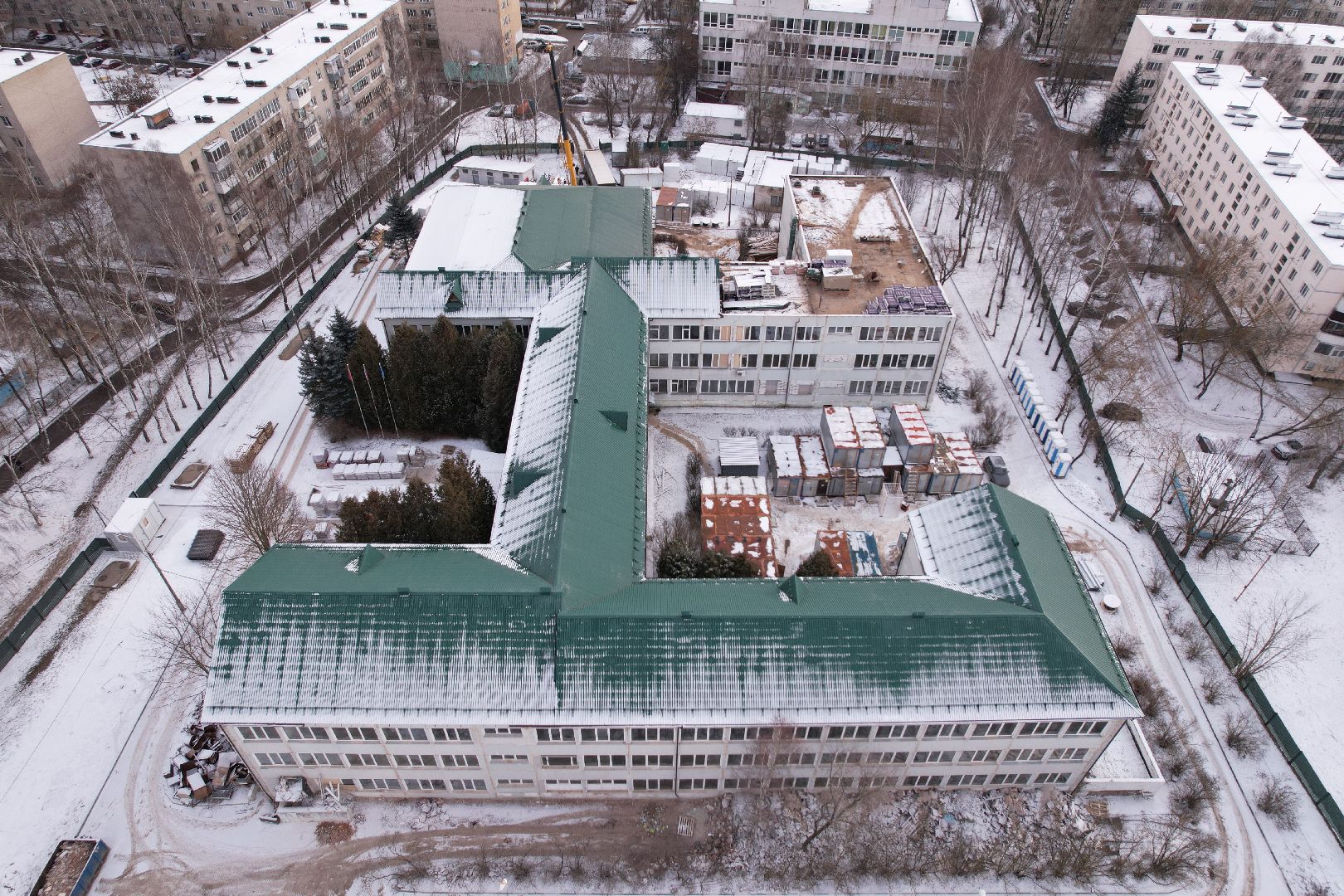 видео с коптера, истра, капремонт лицея,