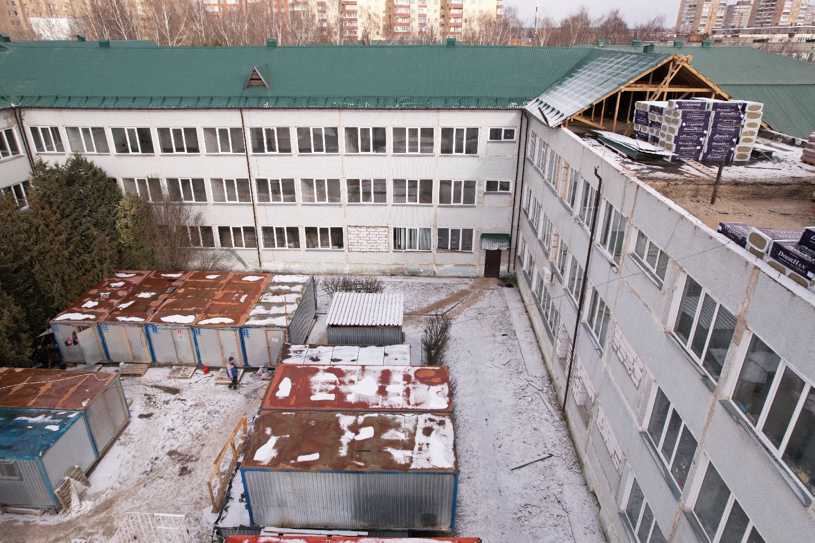 видео с коптера, истра, капремонт лицея,