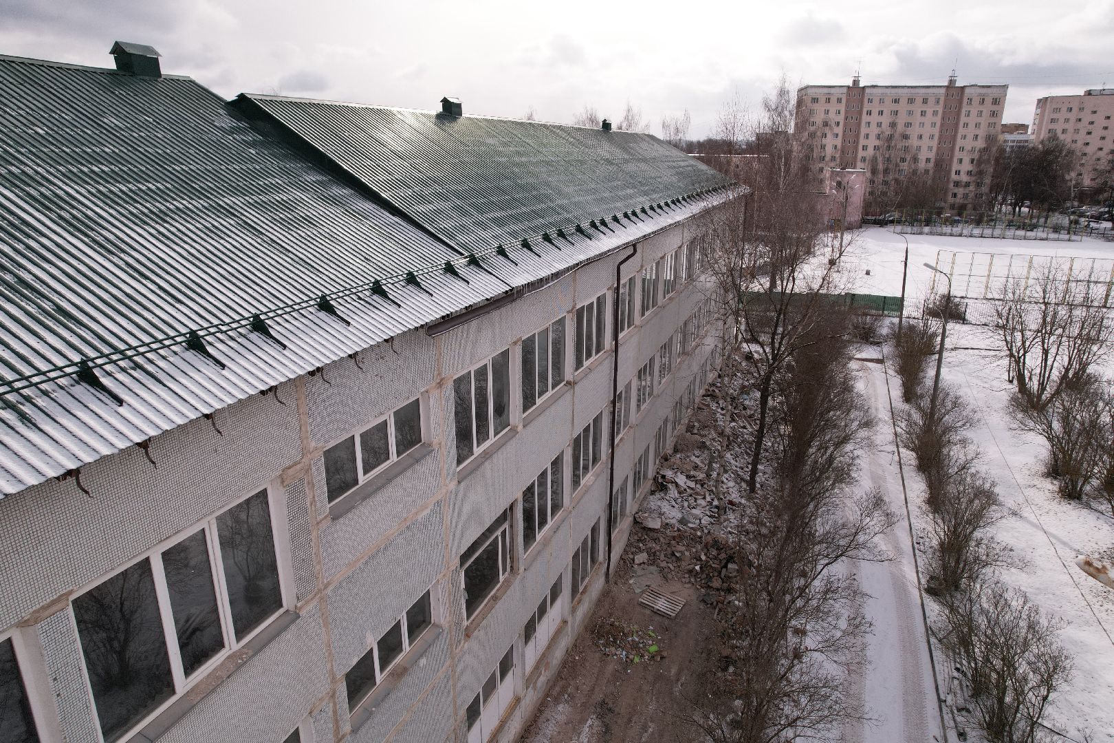 видео с коптера, истра, капремонт лицея,