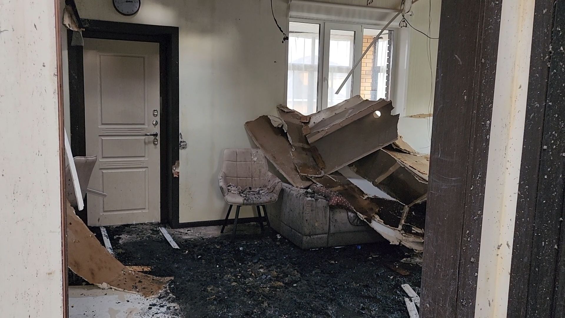 Раменский округ, Атака БПЛА, Дом после атаки БПЛА,