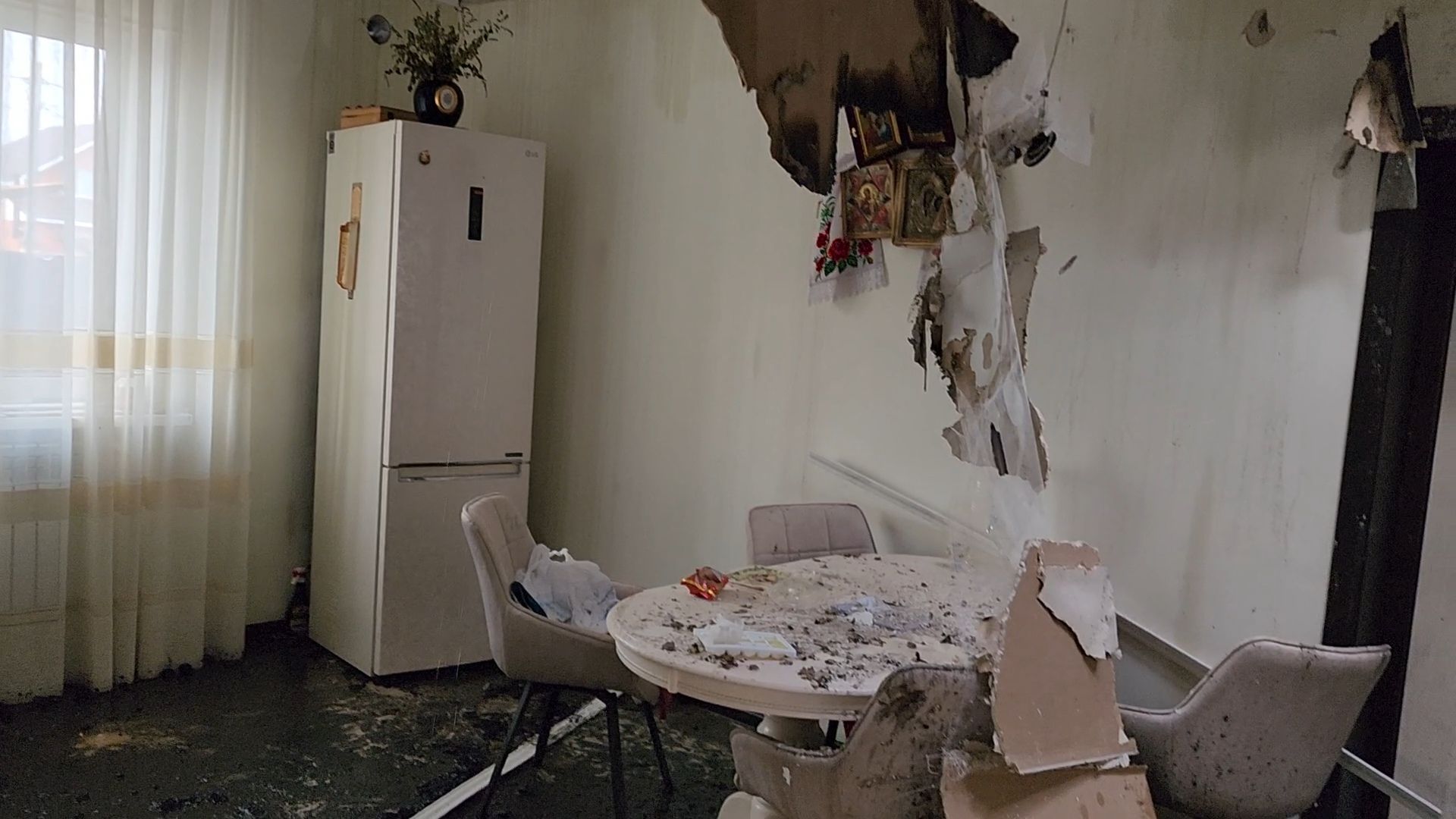 Раменский округ, Атака БПЛА, Дом после атаки БПЛА,