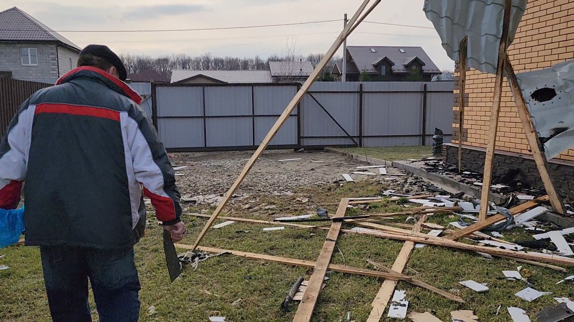 Раменский округ, Атака БПЛА, Дом после атаки БПЛА,