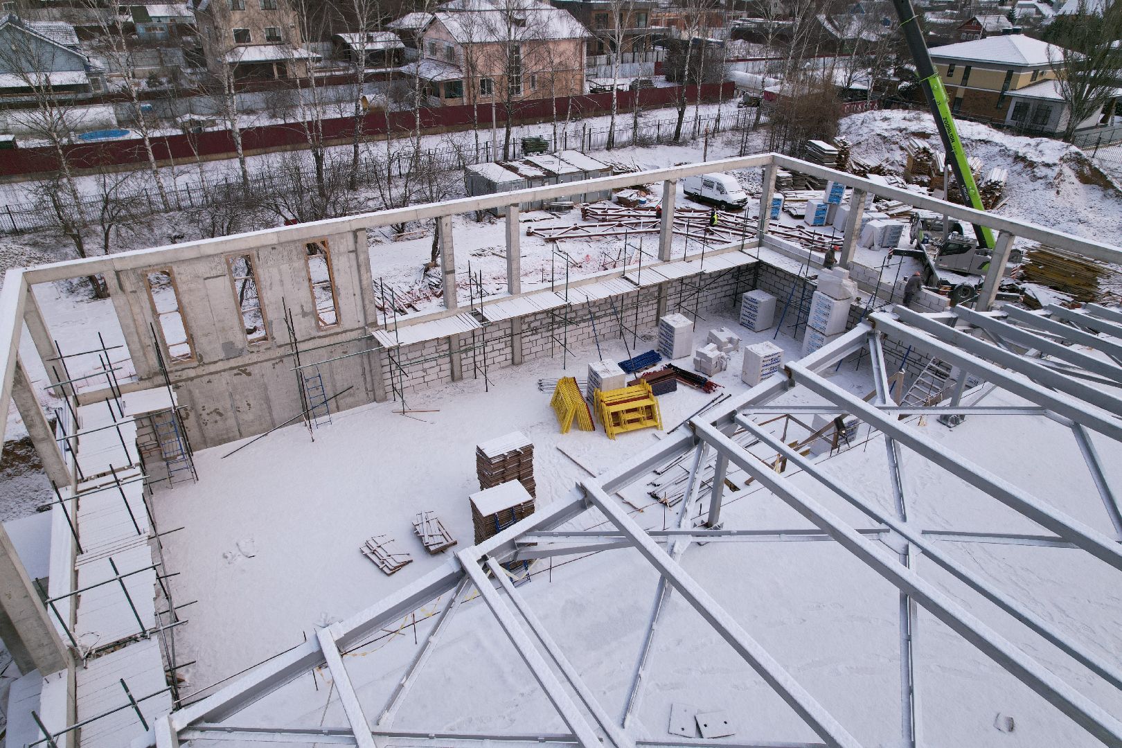 видео с коптера, покровская школа в истре, пристройка к школе в истре,