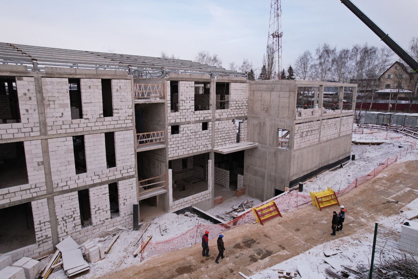 видео с коптера, покровская школа в истре, пристройка к школе в истре,