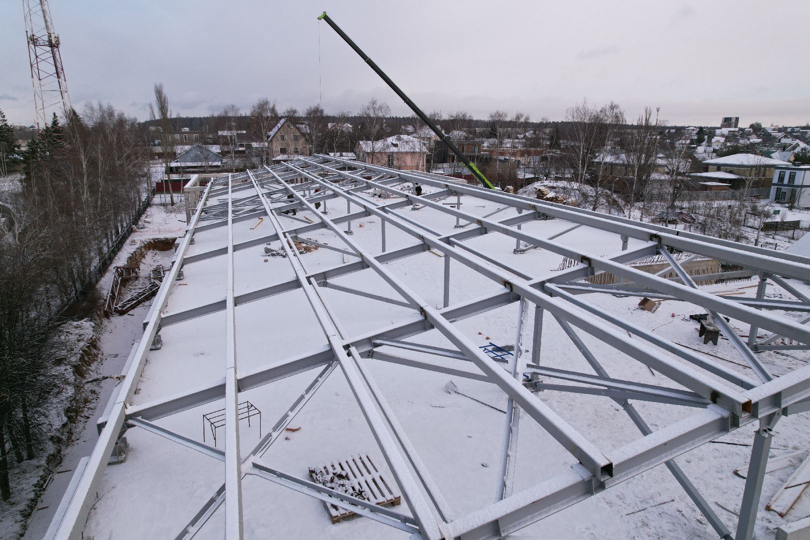 видео с коптера, покровская школа в истре, пристройка к школе в истре,
