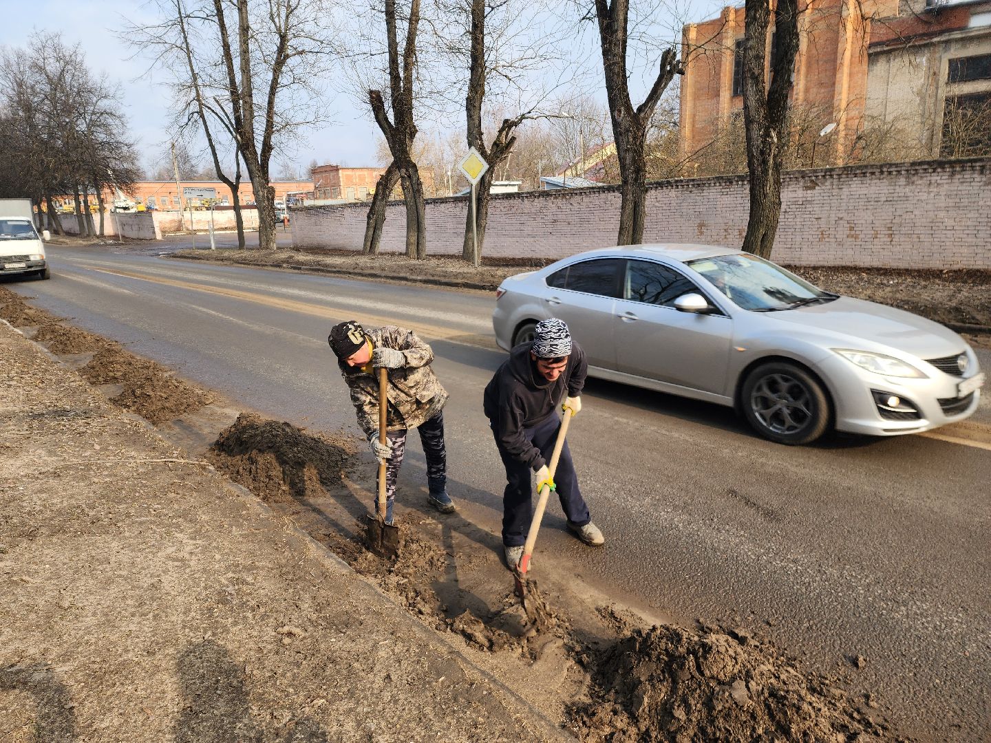 красноармейск, городской округ пушкинский, весенняя уборка, главная дорога,