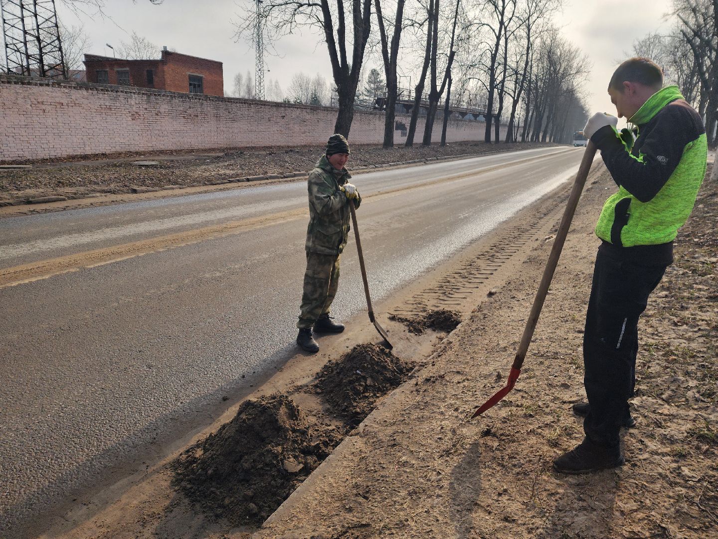красноармейск, городской округ пушкинский, весенняя уборка, главная дорога,