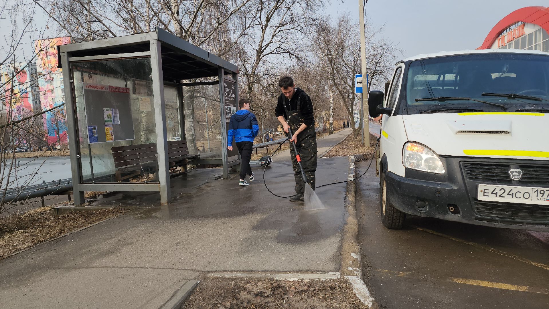 Промывка, Лобня, автобусная остановка,