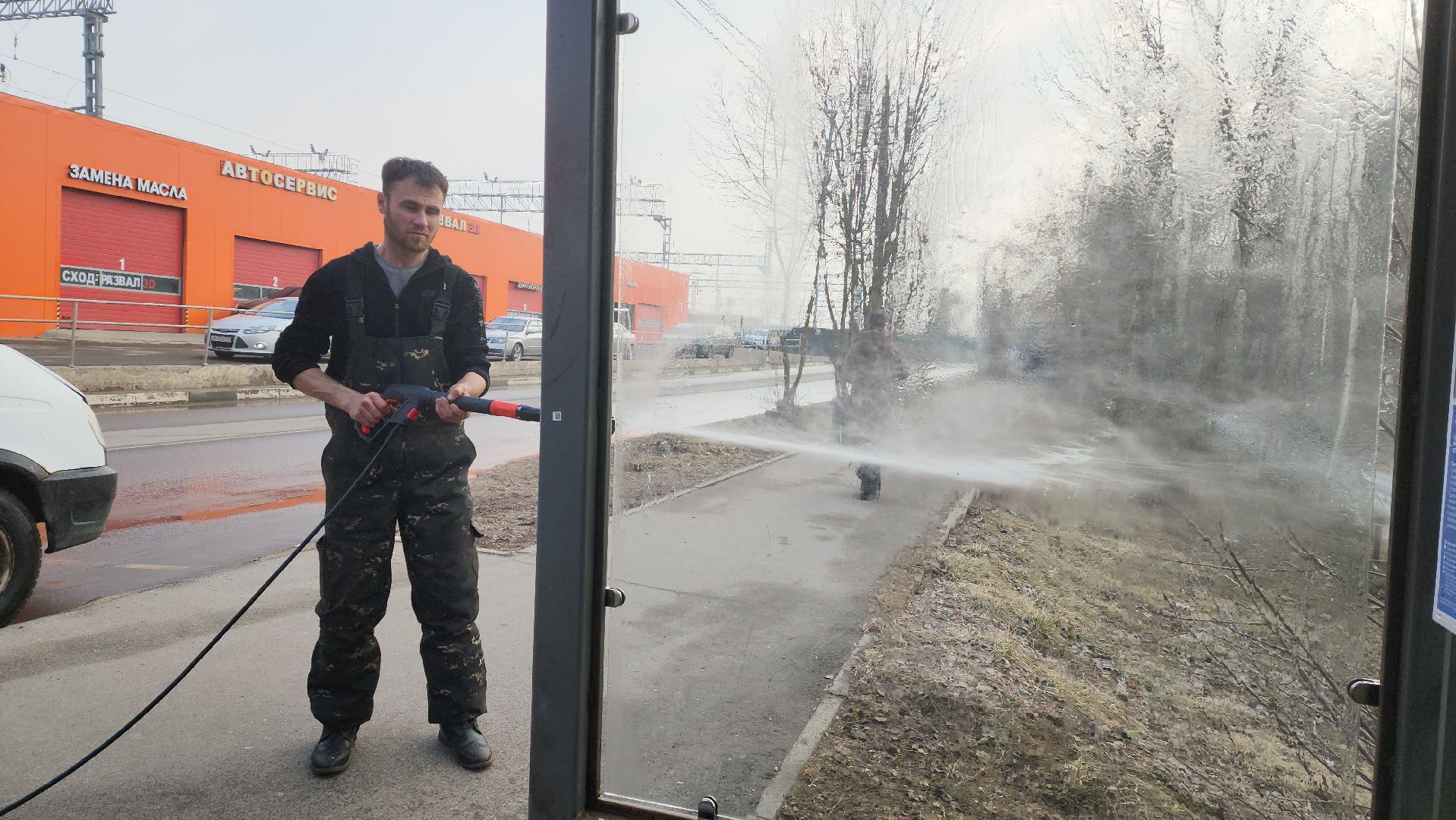 Промывка, Лобня, автобусная остановка,