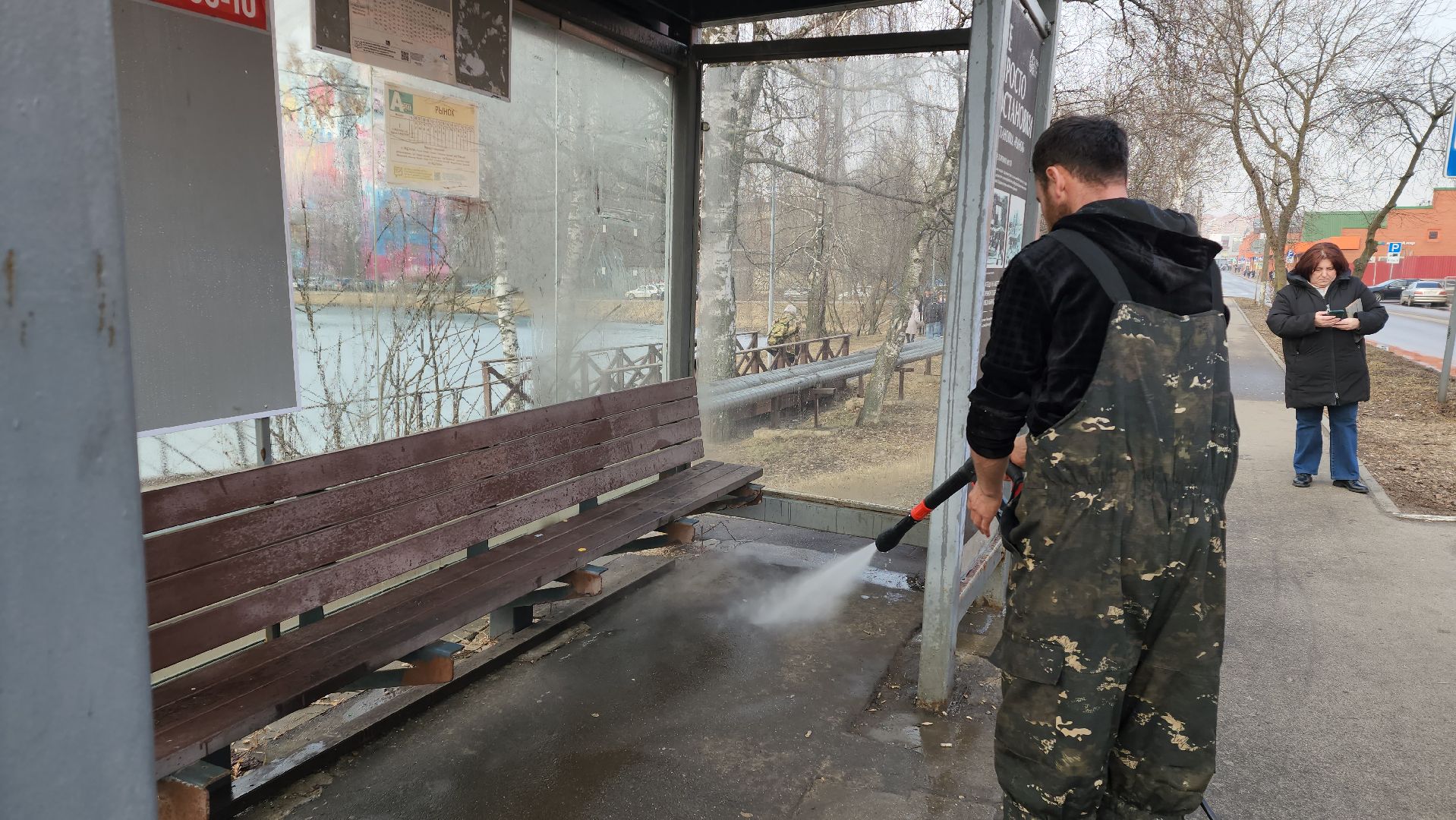 Промывка, Лобня, автобусная остановка,