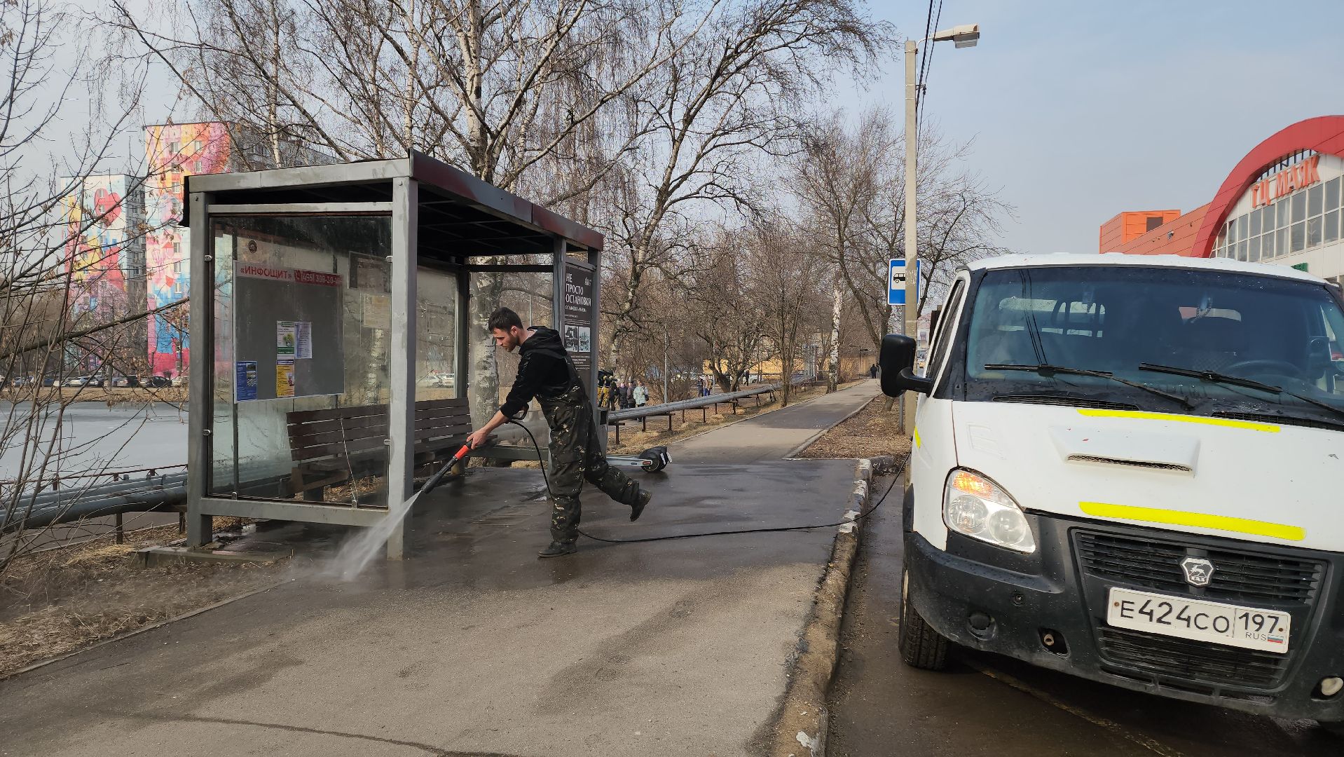 Промывка, Лобня, автобусная остановка,