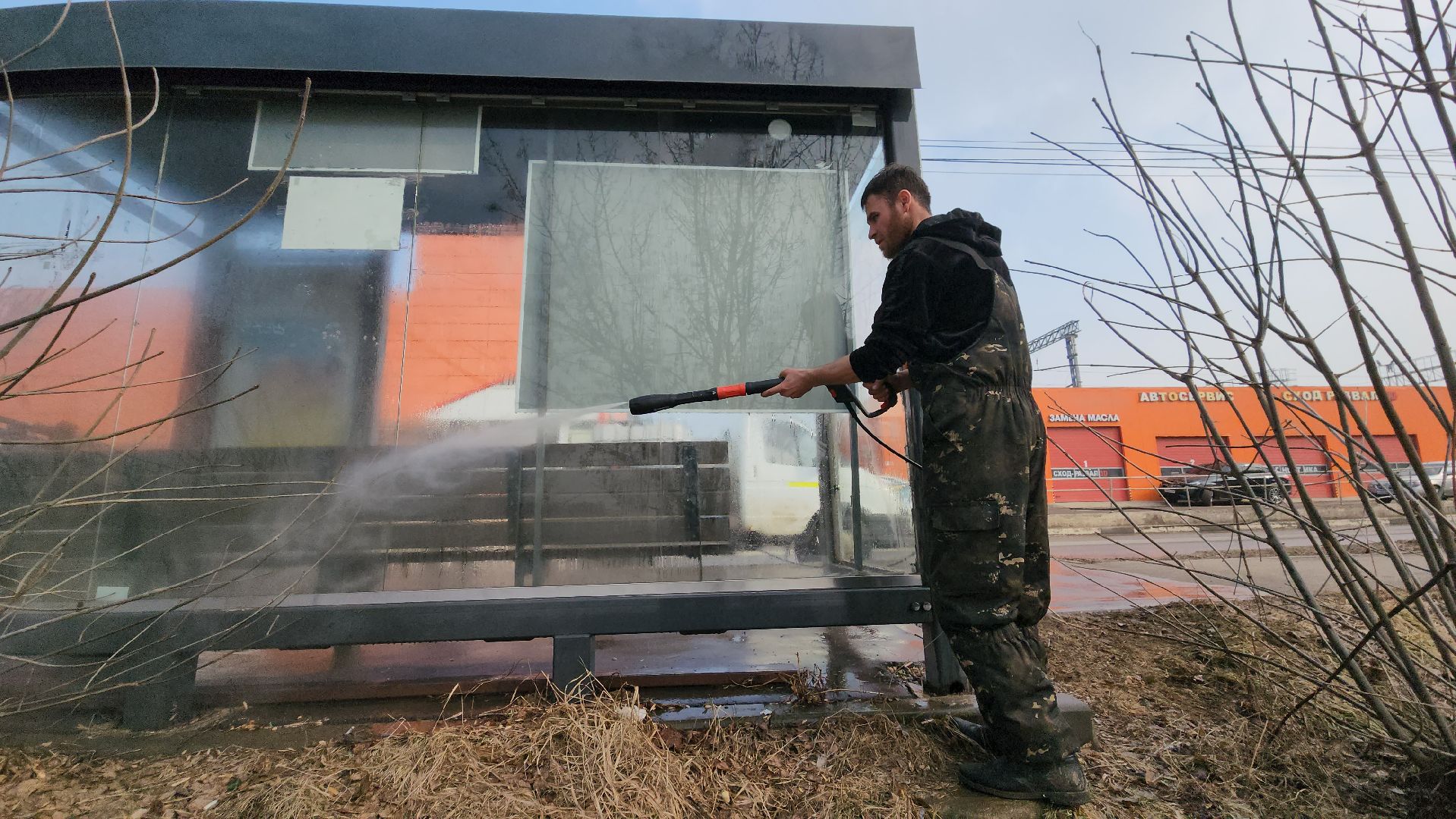 Промывка, Лобня, автобусная остановка,