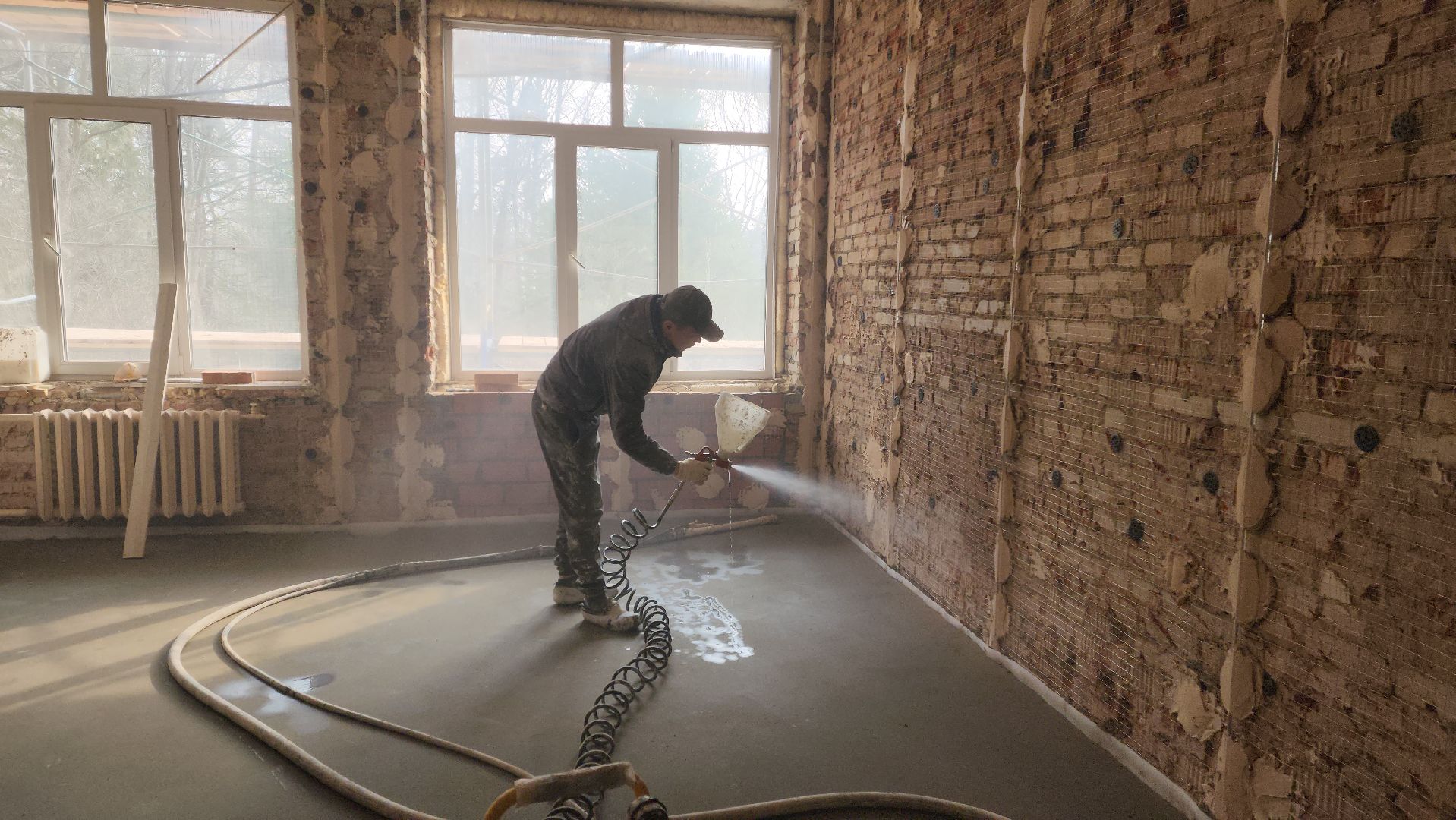 красноармейск, городской округ пушкинский, капремонт школы, строительные леса, ремонт фасада,