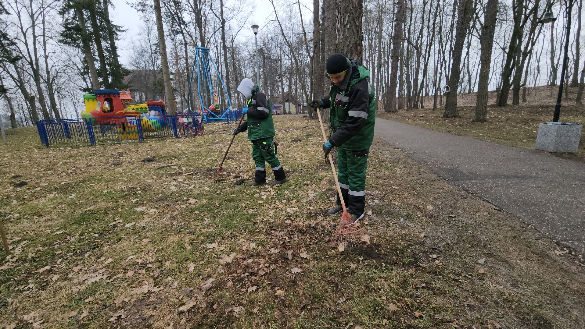 Руза, парк городок, парки подмосковья, субботник,