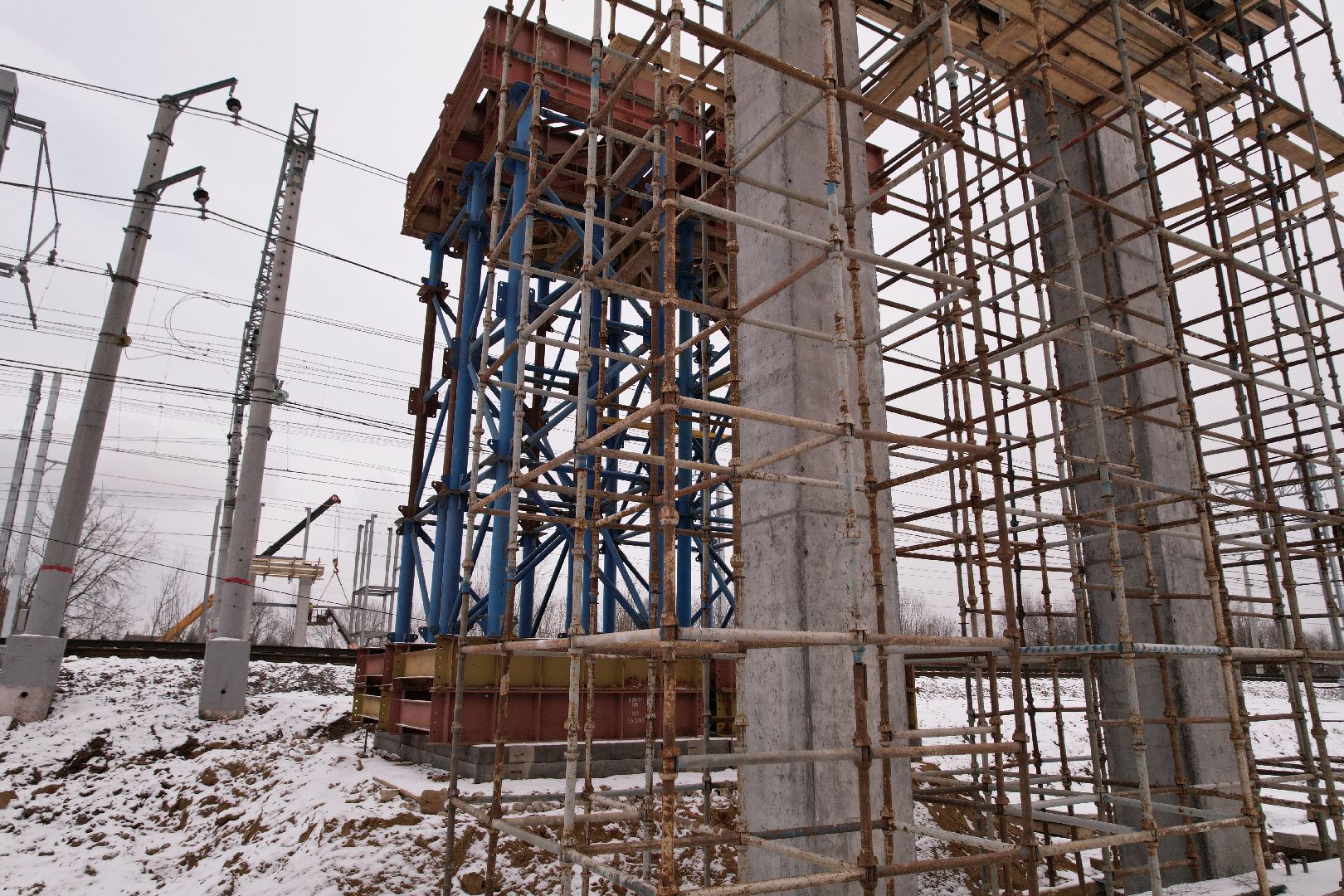 видео с коптера, лобня, пешеходные переходы, строительство перехода,