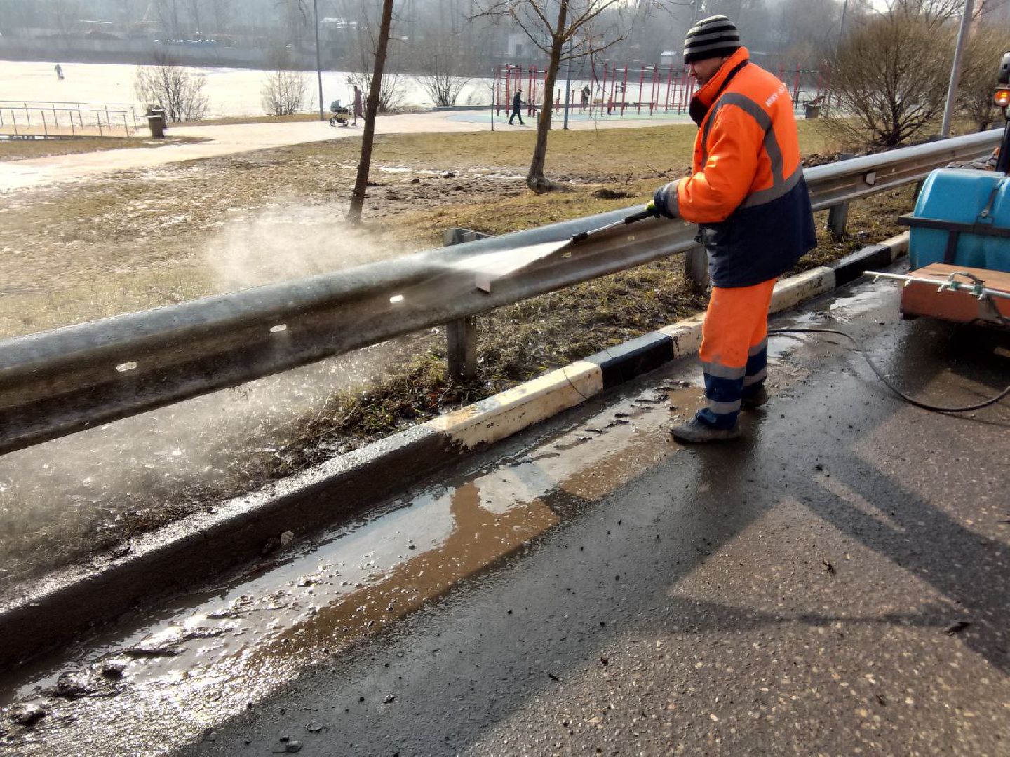 пушкино, коммунальные службы, уборка города, весенний период,дороги, остановки,общественные территории,