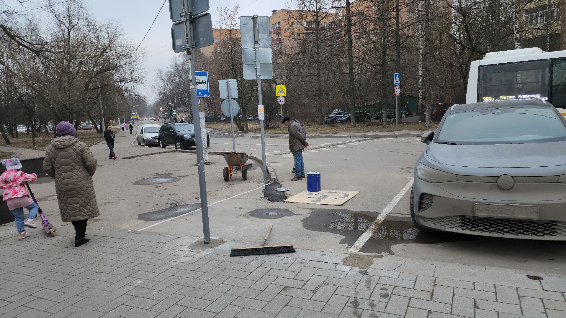 долгопрудный, платные парковки, парковки для инвалидов, центральный парк, дорожная разметка,