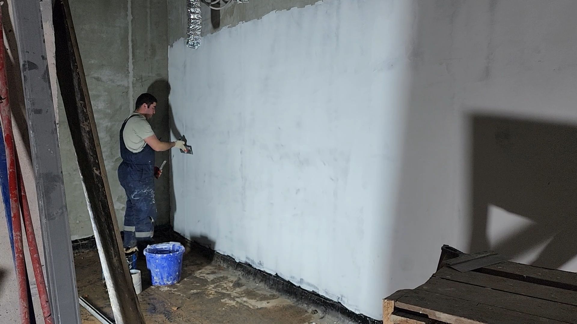 Строительство физкультурно-оздоровительного комплекса, Внутрення отделка ФОК, Утепление фасада эллинга,