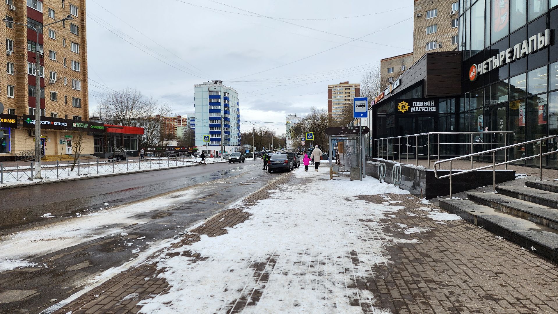 солнечногорск, уборка снега, улица дзержинского, снегопад,