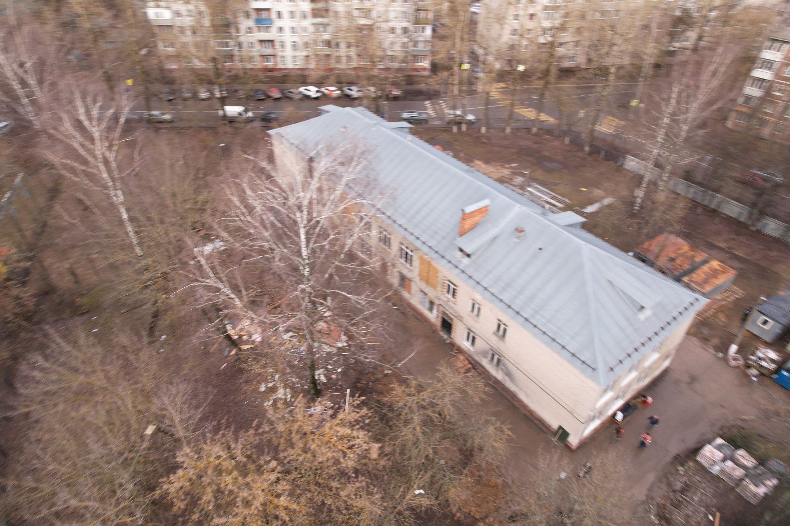 видео с коптера, химки, ремонт гимназии 23,