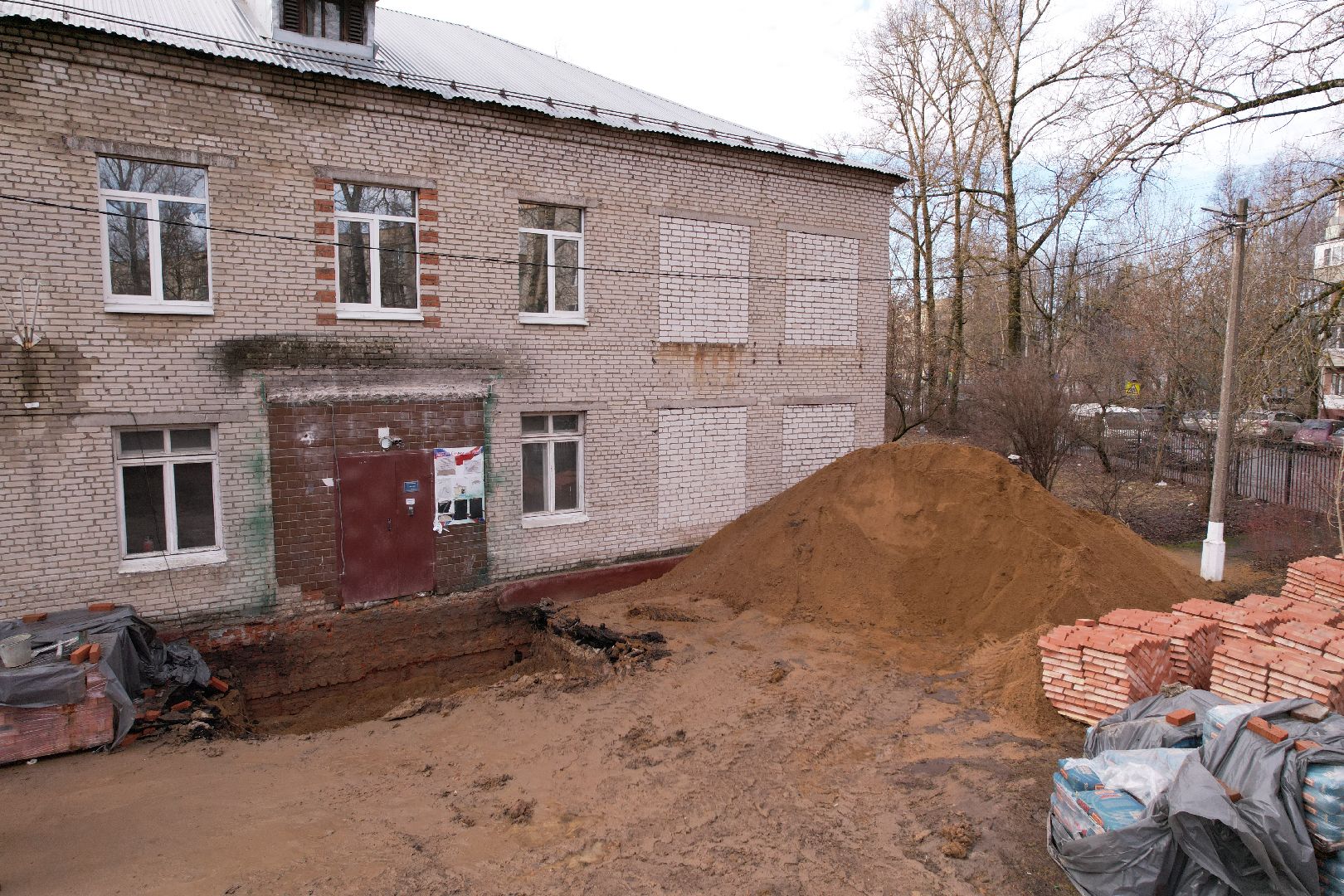 видео с коптера, химки, ремонт гимназии 23,