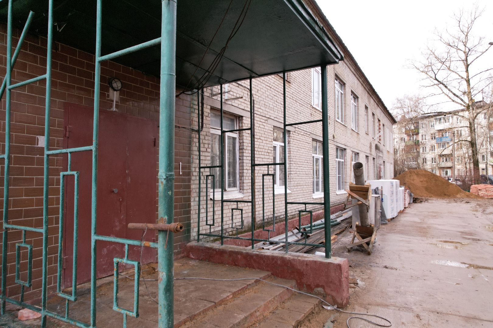 видео с коптера, химки, ремонт гимназии 23,