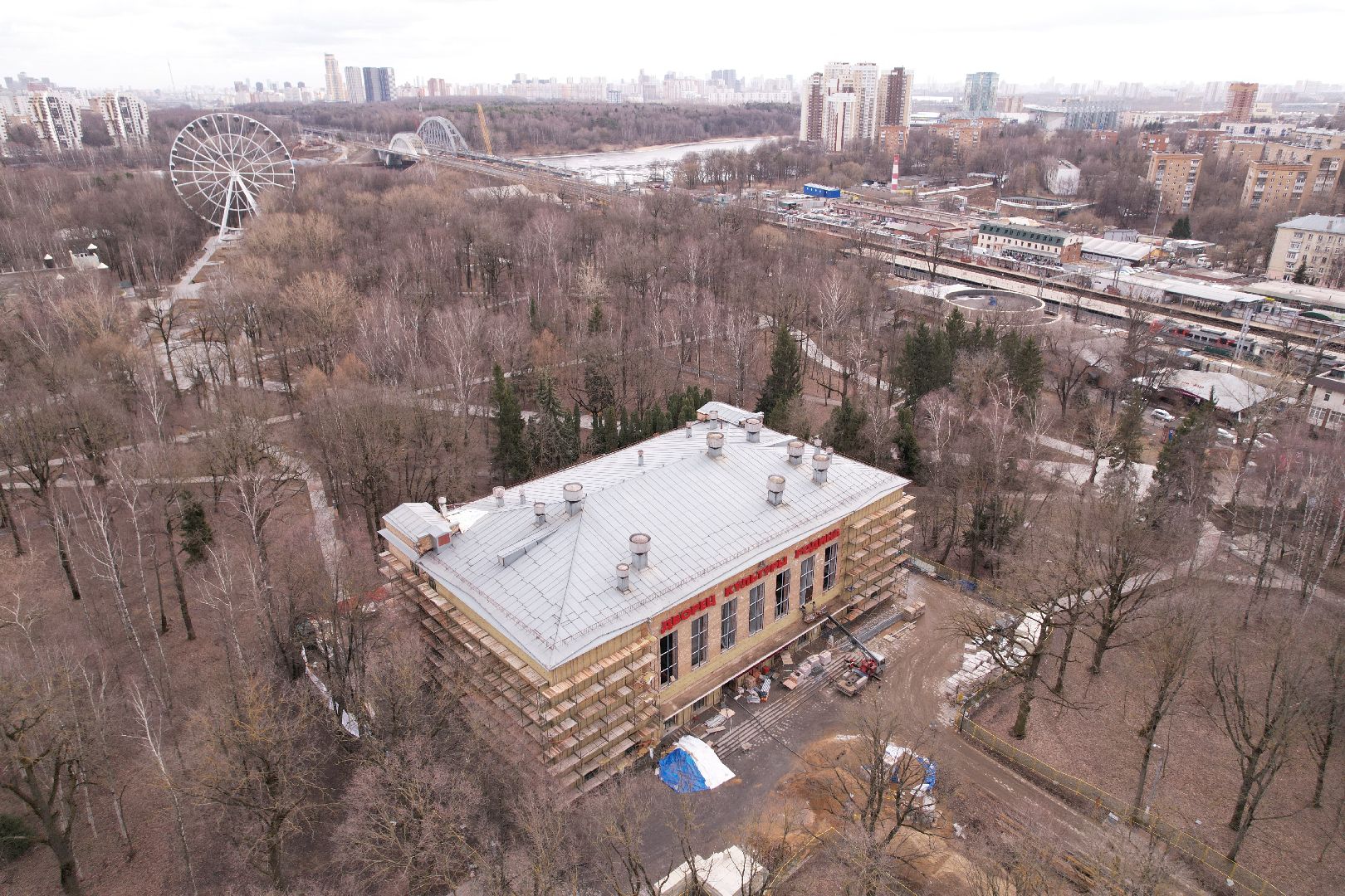 видео с коптера, химки, дворец культуры родина,