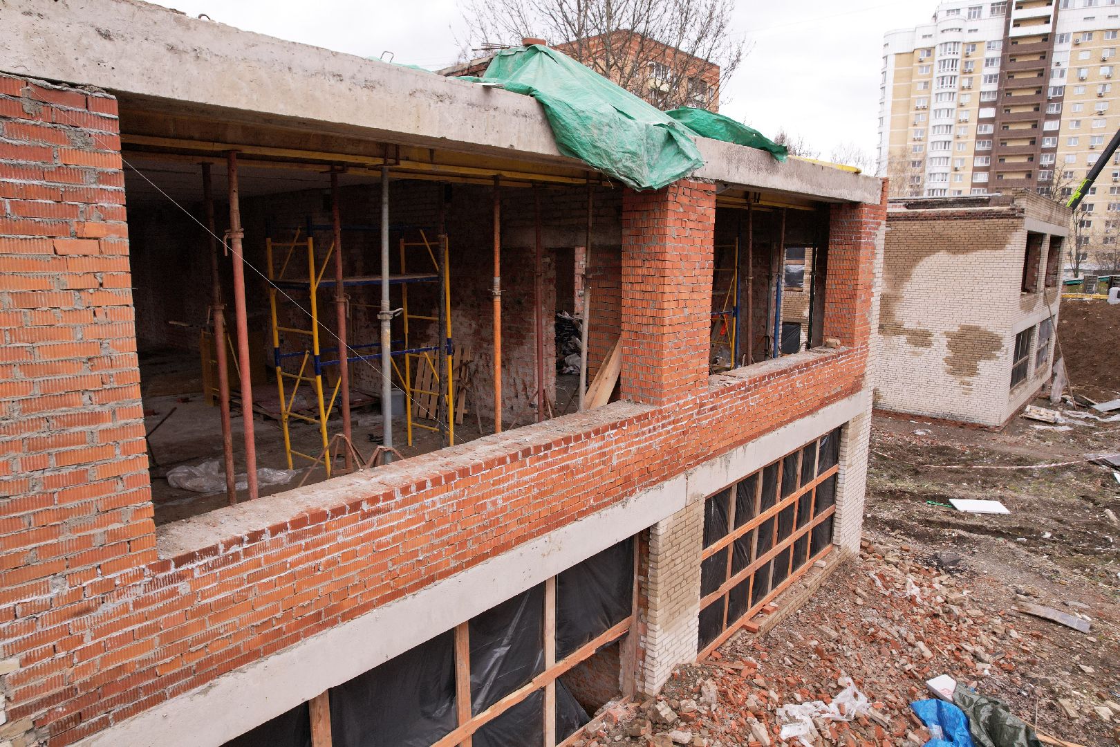 видео с коптера, химки, капремонт детского сада, лицей 7 детский сад,