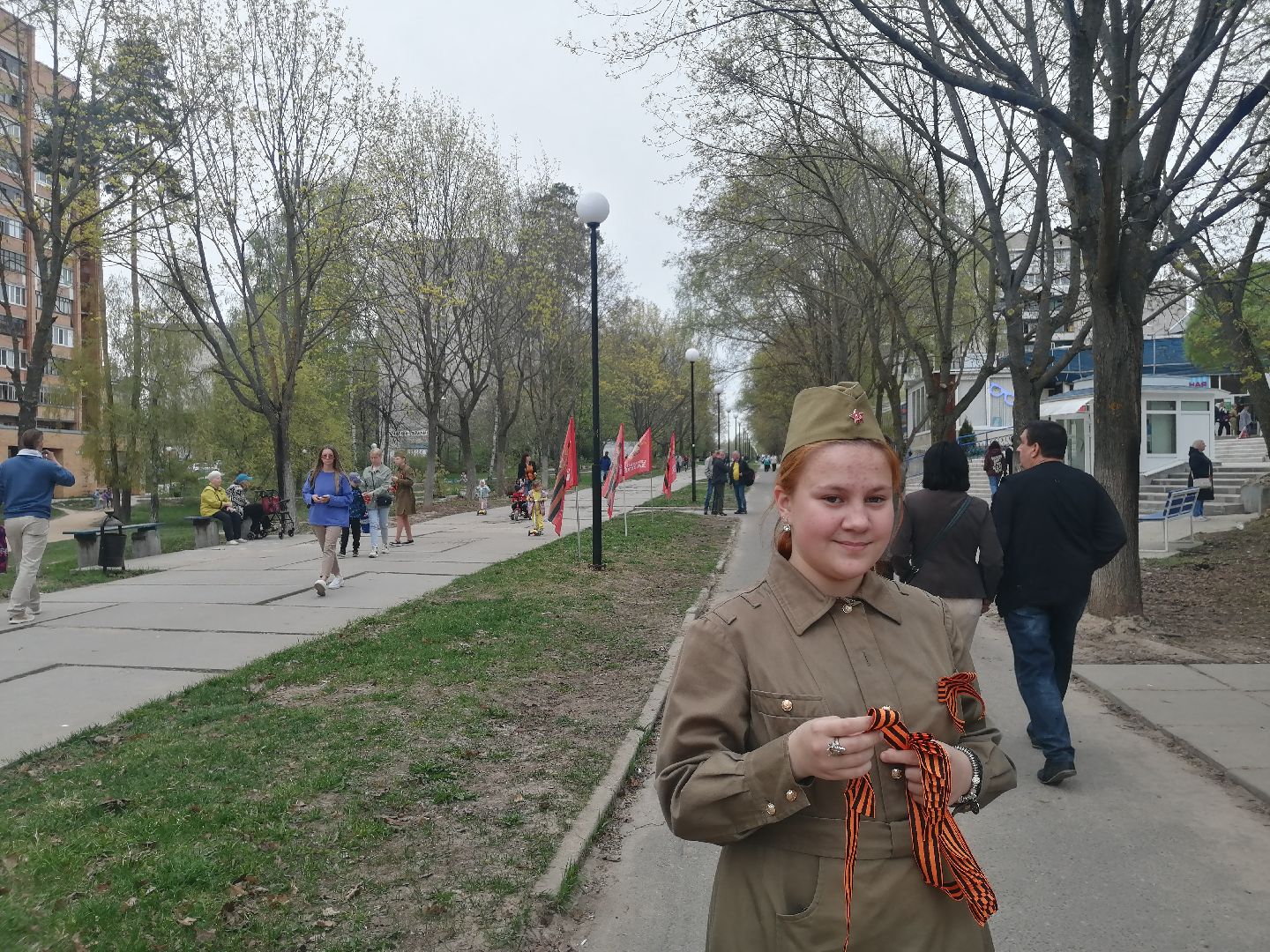 георгиевская ленточка, акция, День победы, Протвино, волонтеры