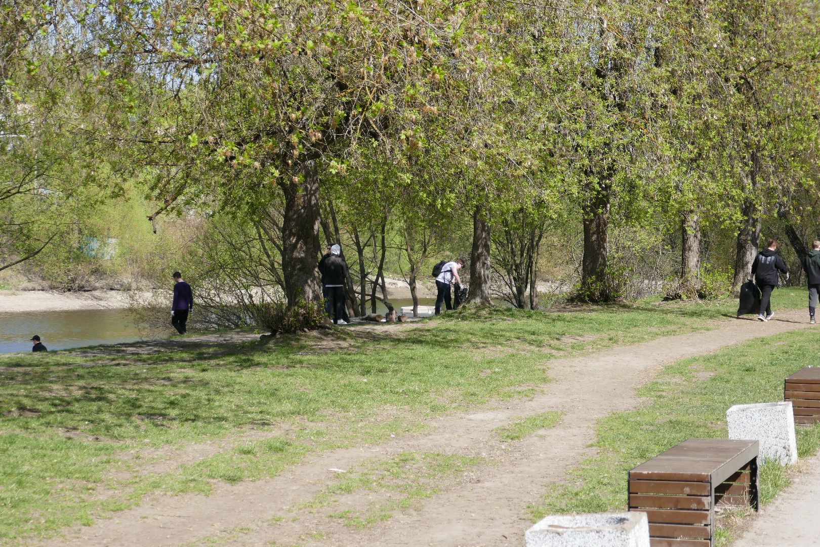 Подольск, Пахра, студенты, уборка, благоустройство, субботник