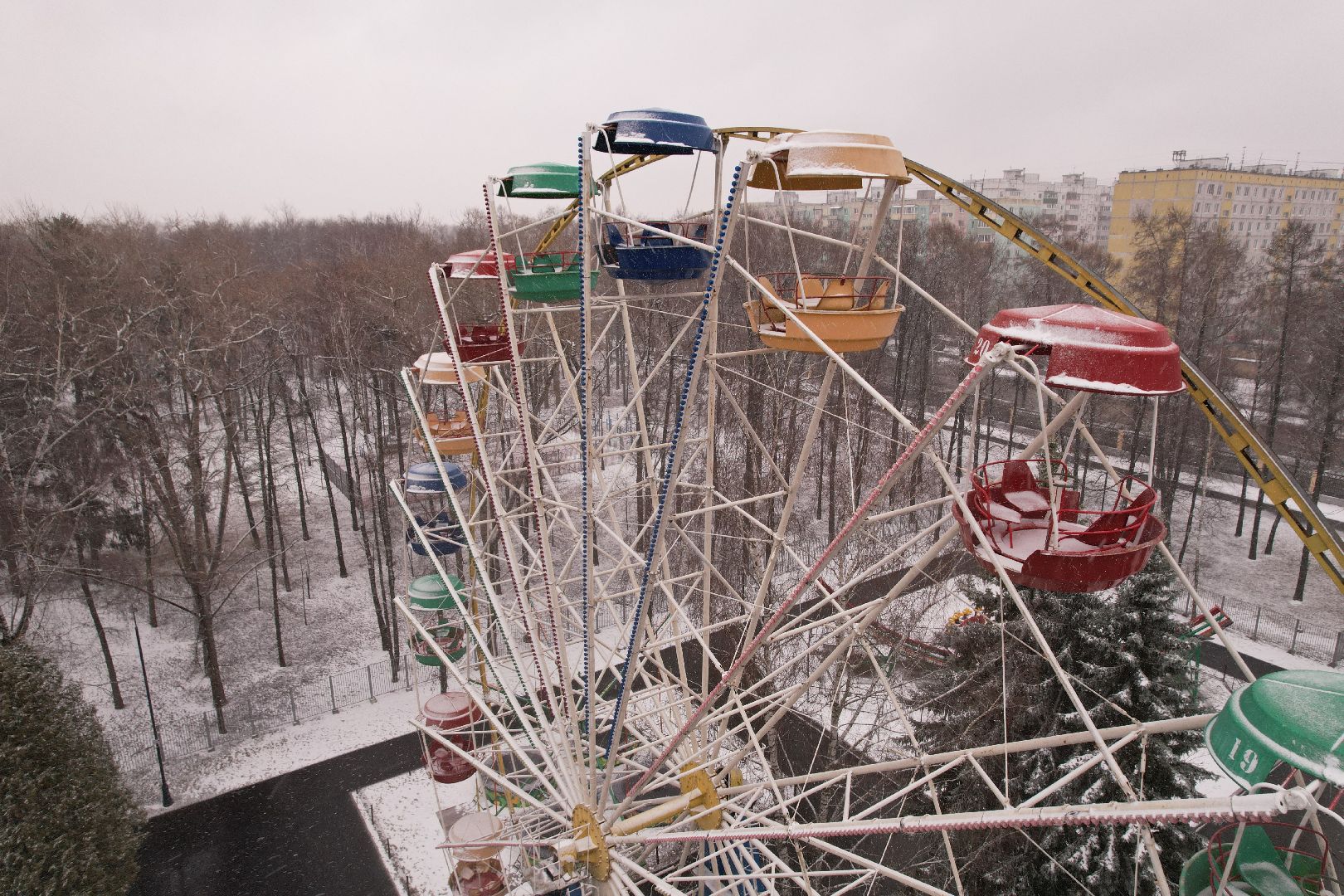 видео с коптера, парк мира в коломне,