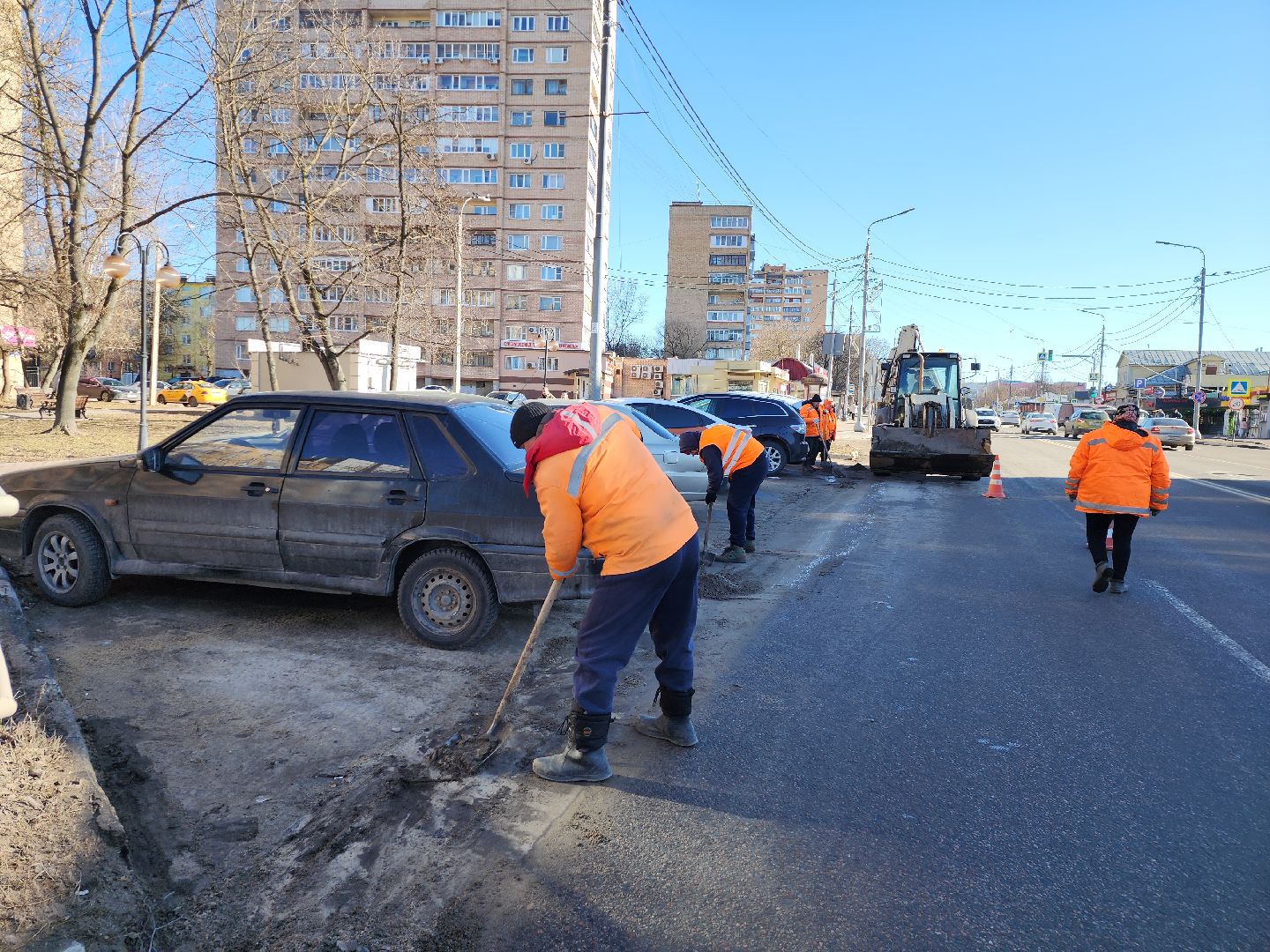 серпухов, подмосковье, уборка улиц,